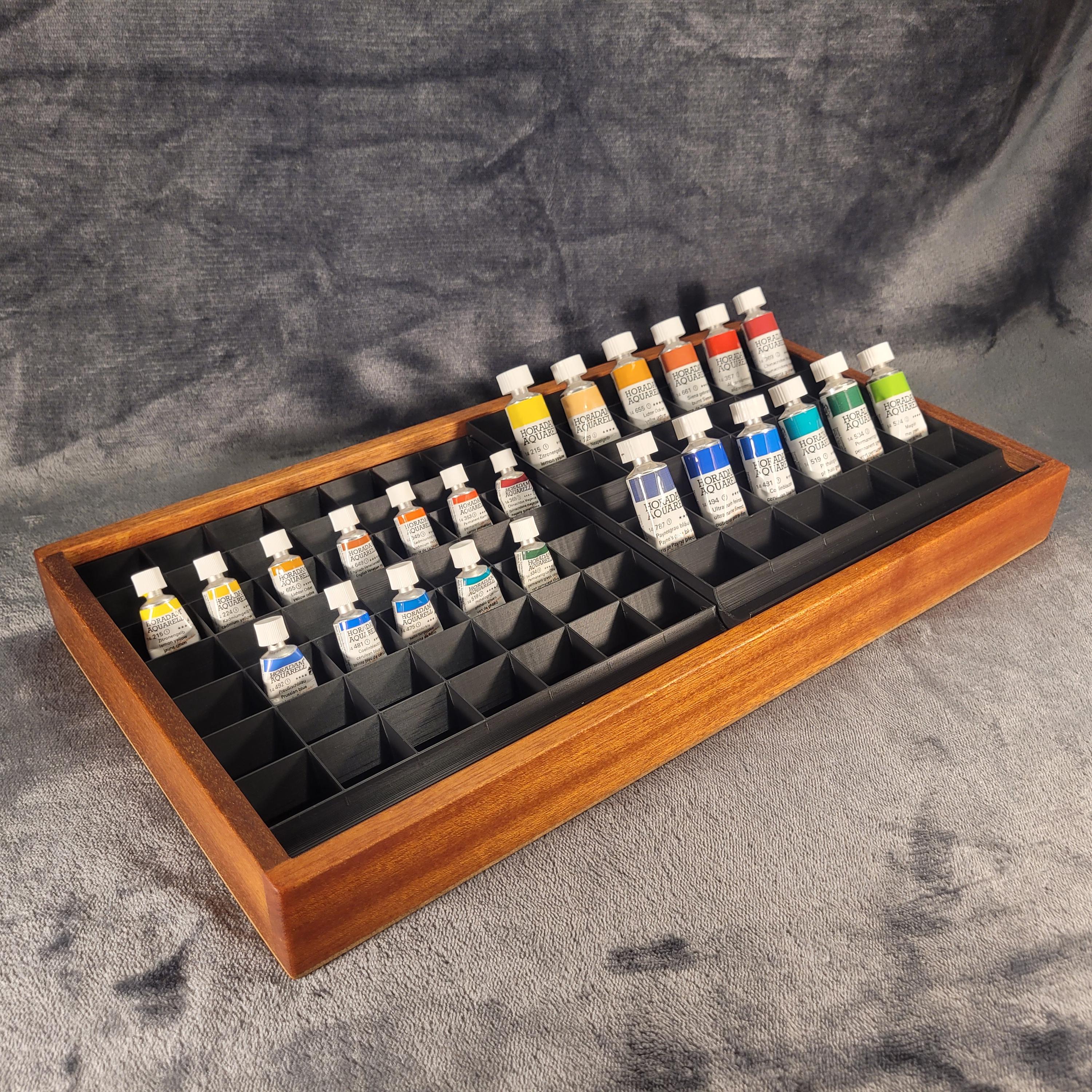 Teak Paint Tube Organizer – Studio Storage for Watercolor, Oil, Acrylic and Gouache, photo 5