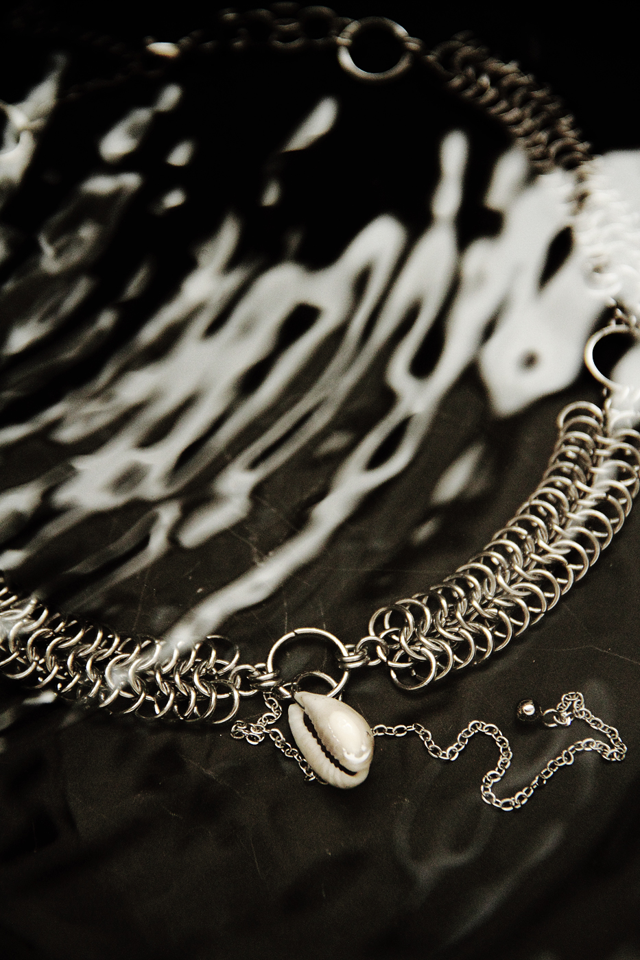 Chainmail Choker with Cowrie Shell , photo 5
