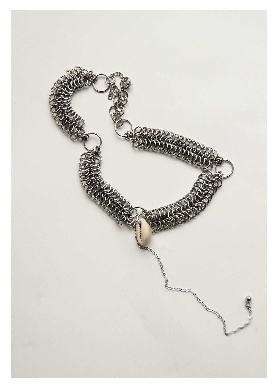 Chainmail Choker with Cowrie Shell , photo 2