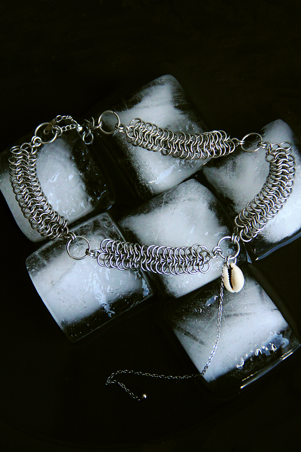 Chainmail Choker with Cowrie Shell , photo 6