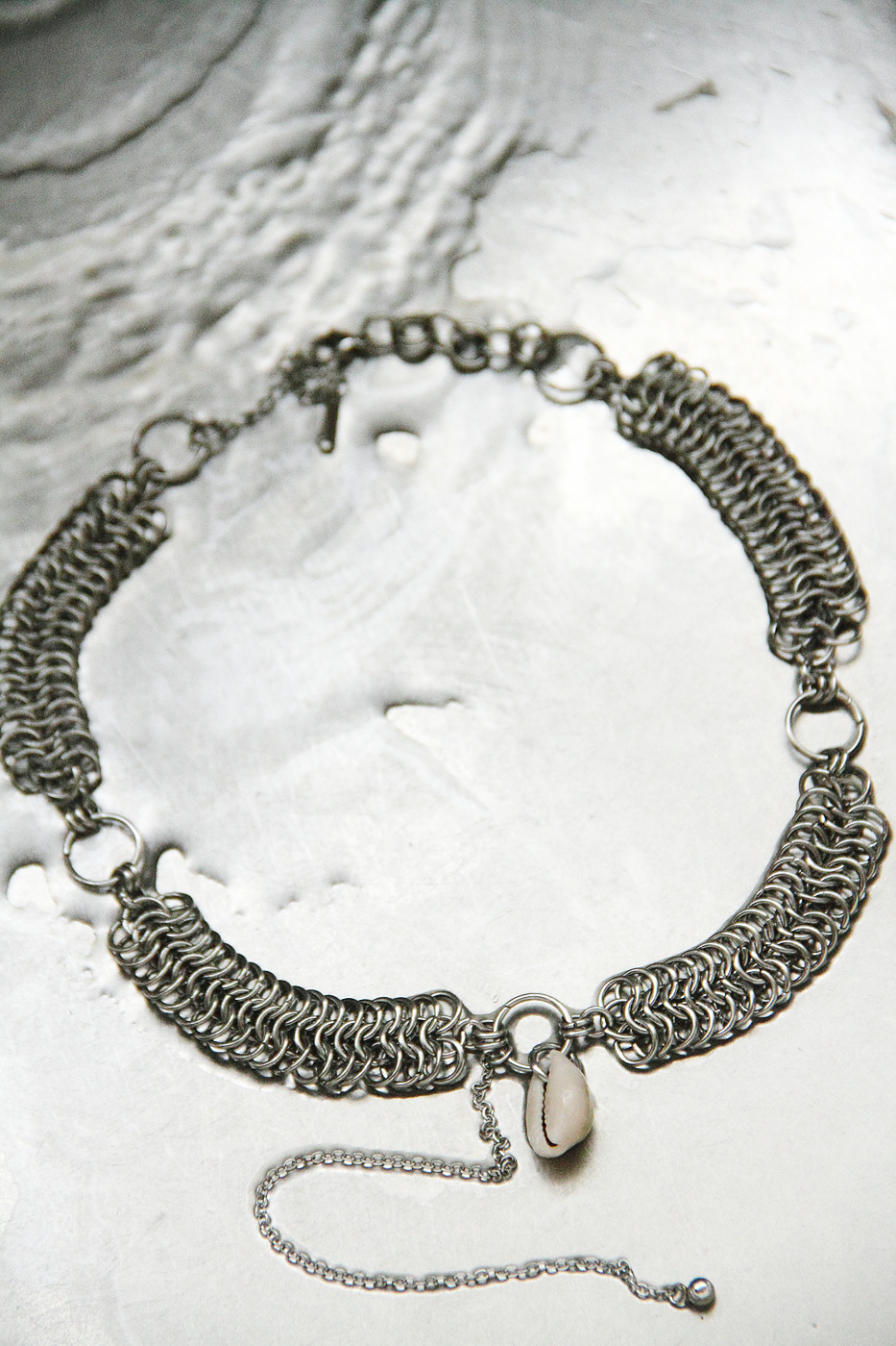 Chainmail Choker with Cowrie Shell , photo 3
