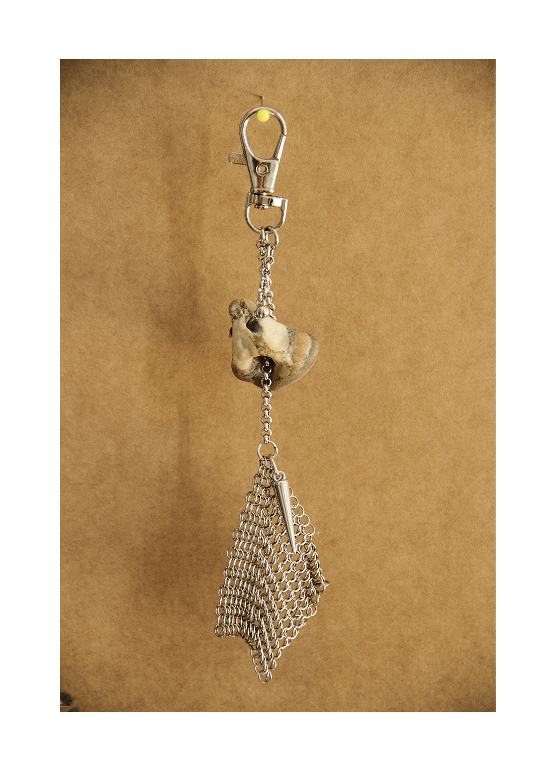 Handmade Stone & Chainmail Bag Charm – Natural Stone Keychain & Alternative Bag Accessory, photo 4