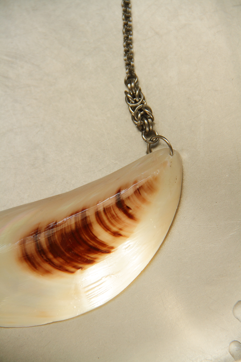 Natural Nacre Shell Statement Necklace  | One-of-a-Kind, photo 4