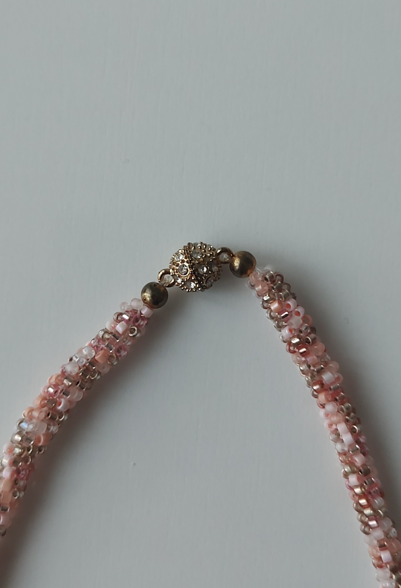Orange Coral Flower Necklace, Pink Crystal Statement, Mother Of Pearl Jewelry, photo 5