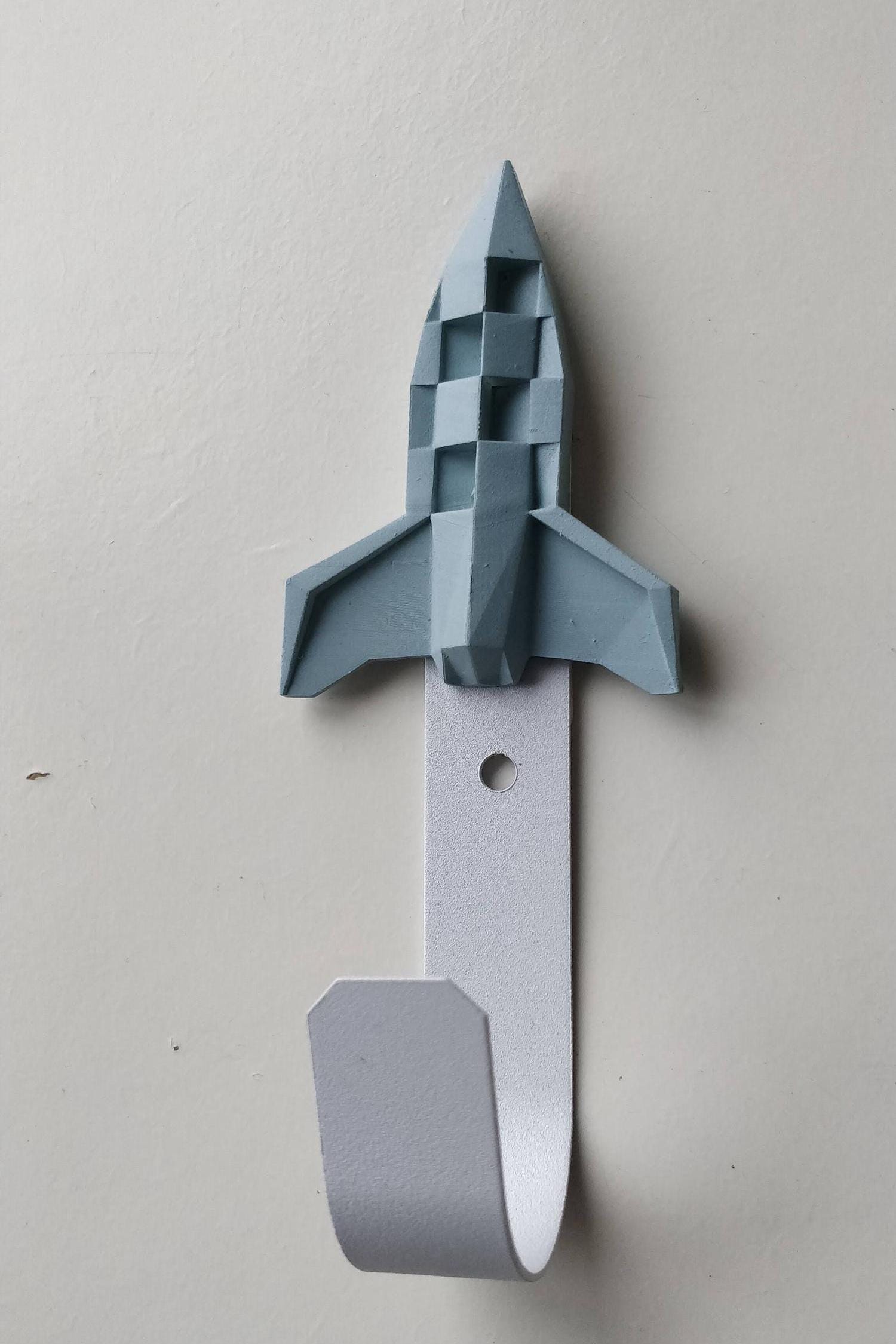Rocket Children's Hook, Baby's Nursery Hanger for Clothes, Decorative Origami Space Towel Hook for Bathroom, photo 4