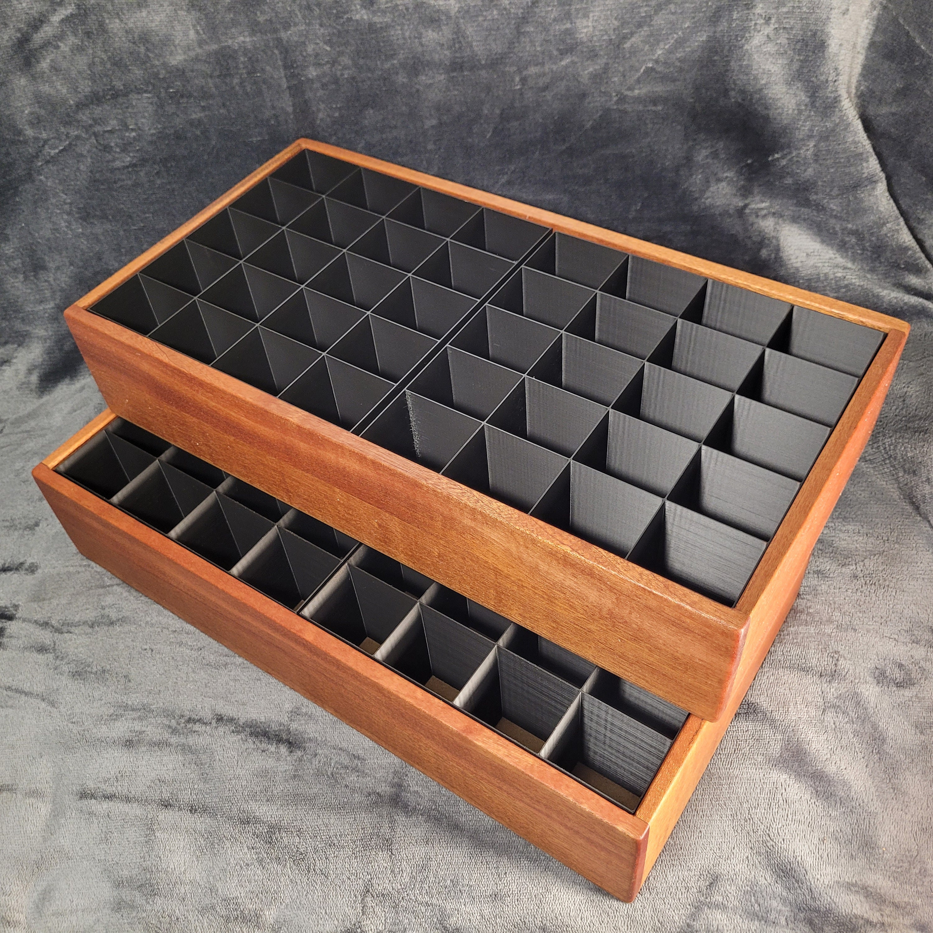 Wooden Paint Tube Organizer for Studio Desk - Double Insert - Artist Storage Box for Watercolor, Gouache and Oil Paint, Gift for Painters, photo 4