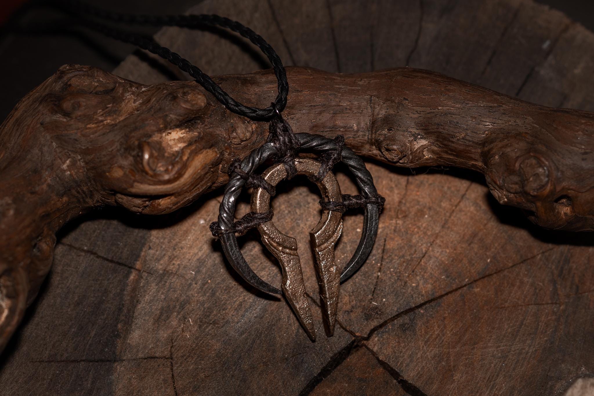The Veilpiercer Witch Talisman, Hand-forged iron, cast bronze pendant, photo 4