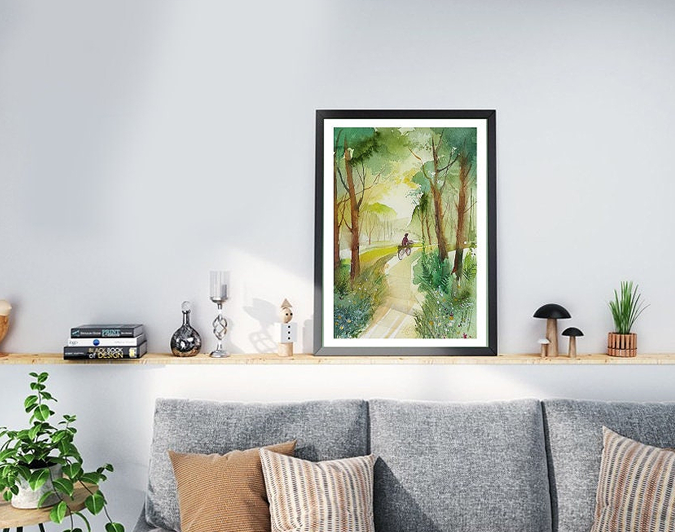 Summer forest landscape. Watercolor., photo 2