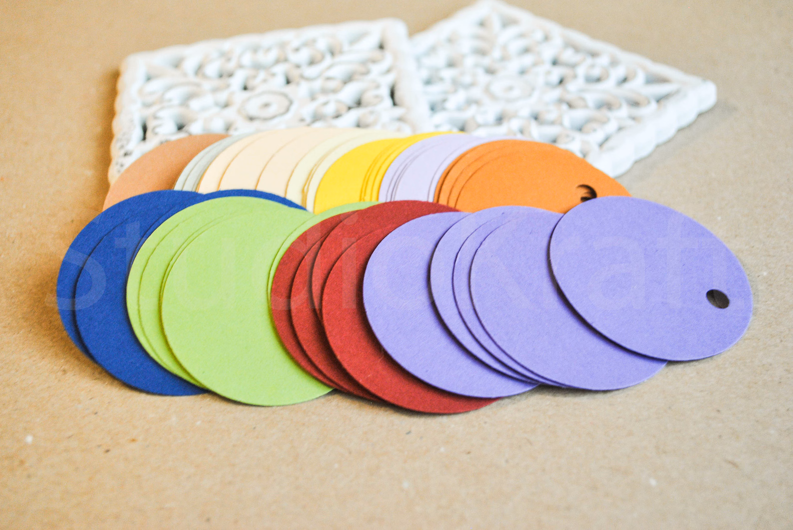 50 blank round colored paper tags | circle paper tags | colored cardstock round tags | simple paper tags | blank tags | favor gift tags, photo 3