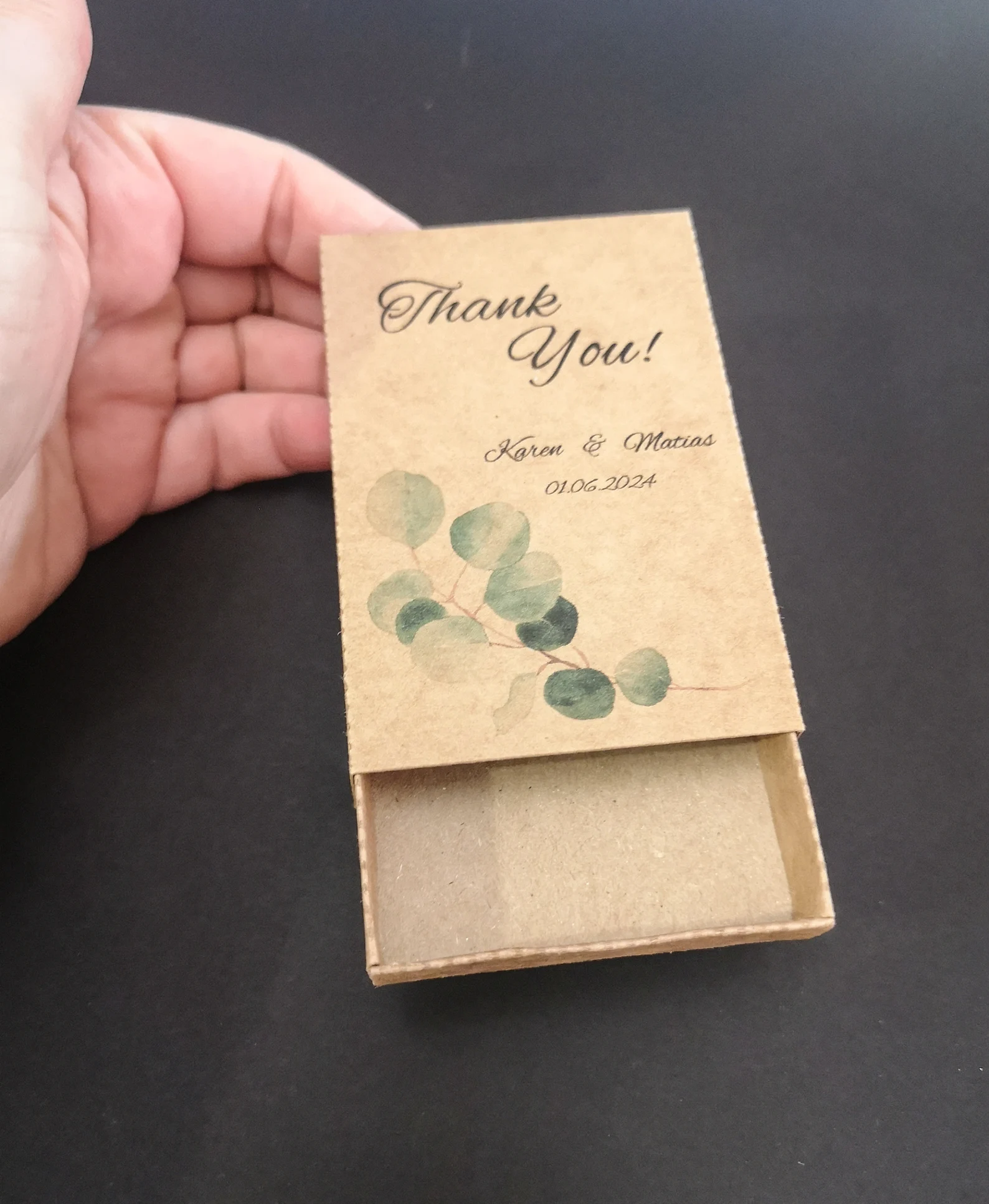 Custom print slider box for wedding favors, pack of 10 boxes, photo 4