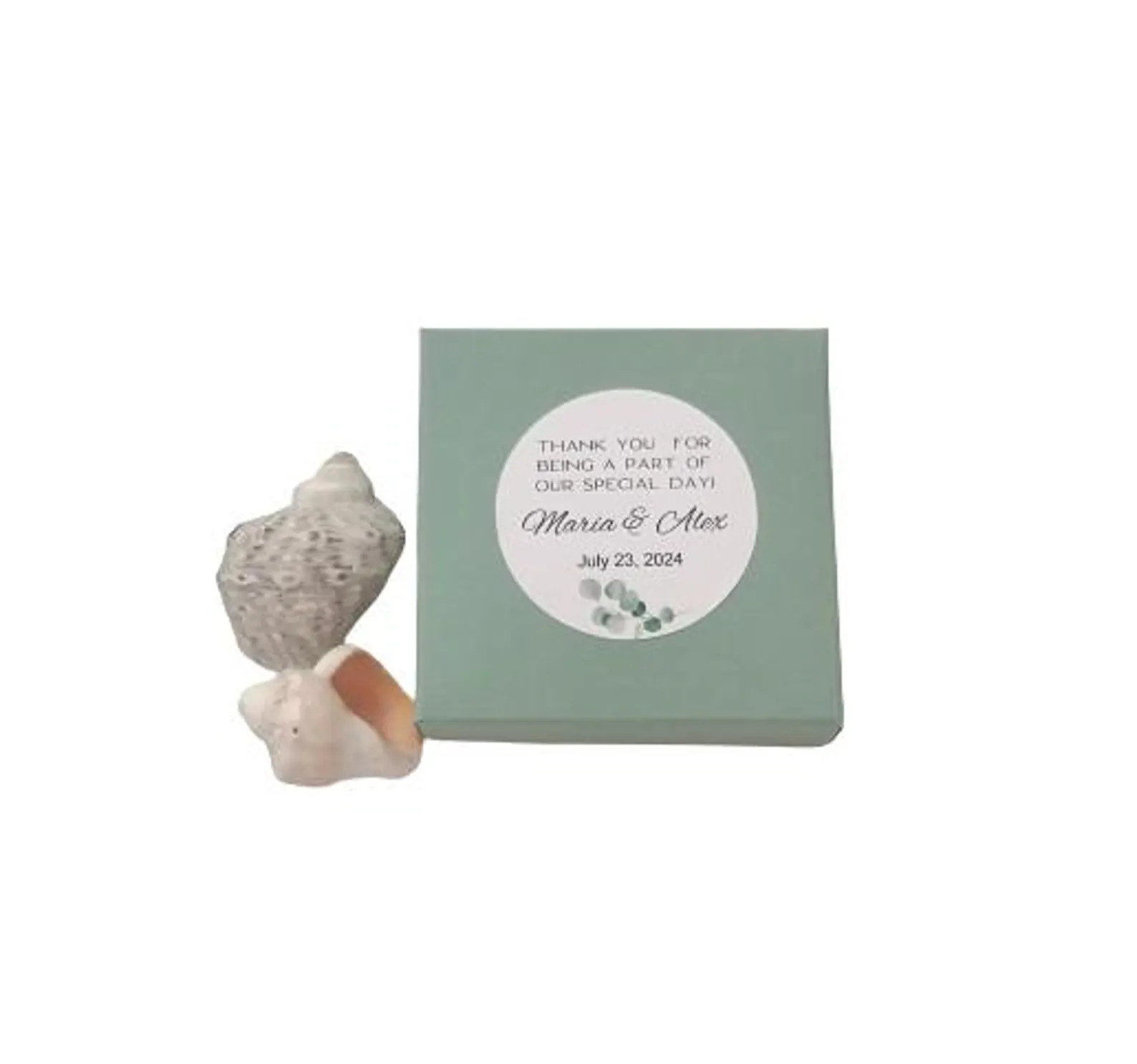 Sage favor boxes, personalized wedding gift boxes, 7x7 cm height 2cm, photo 3