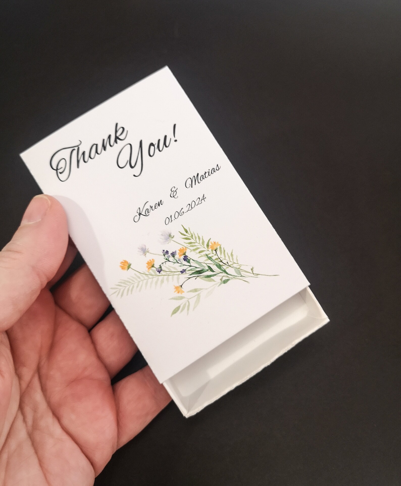 Custom print slider box for wedding favors, pack of 10 boxes, photo 3