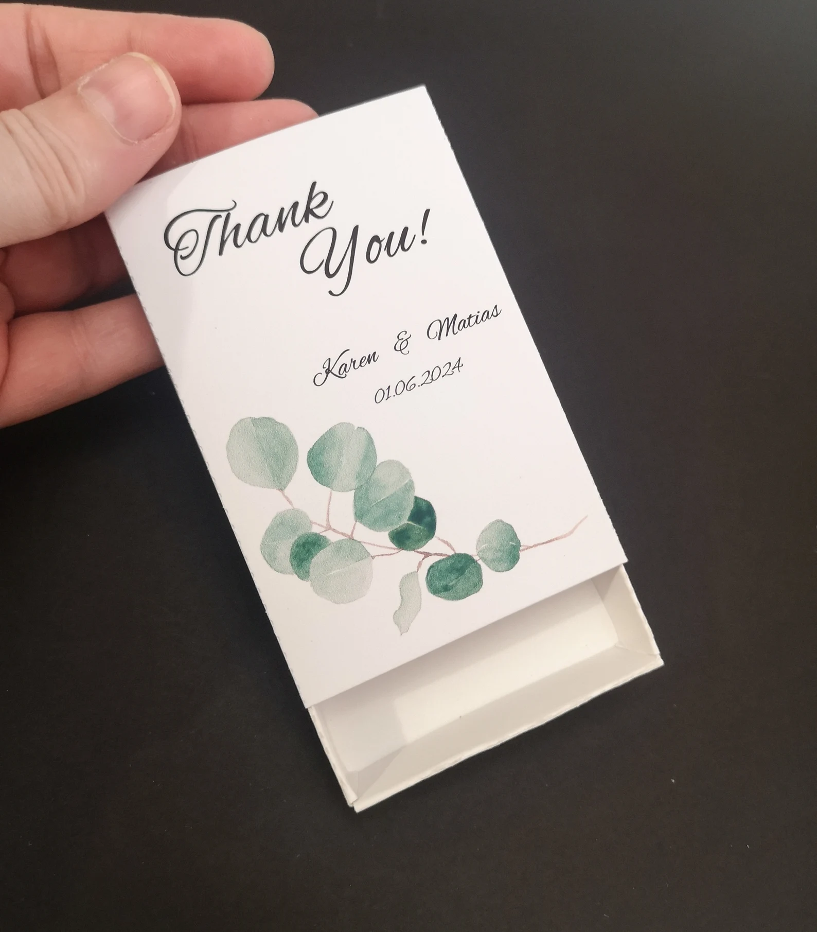 Custom print slider box for wedding favors, pack of 10 boxes, photo 2