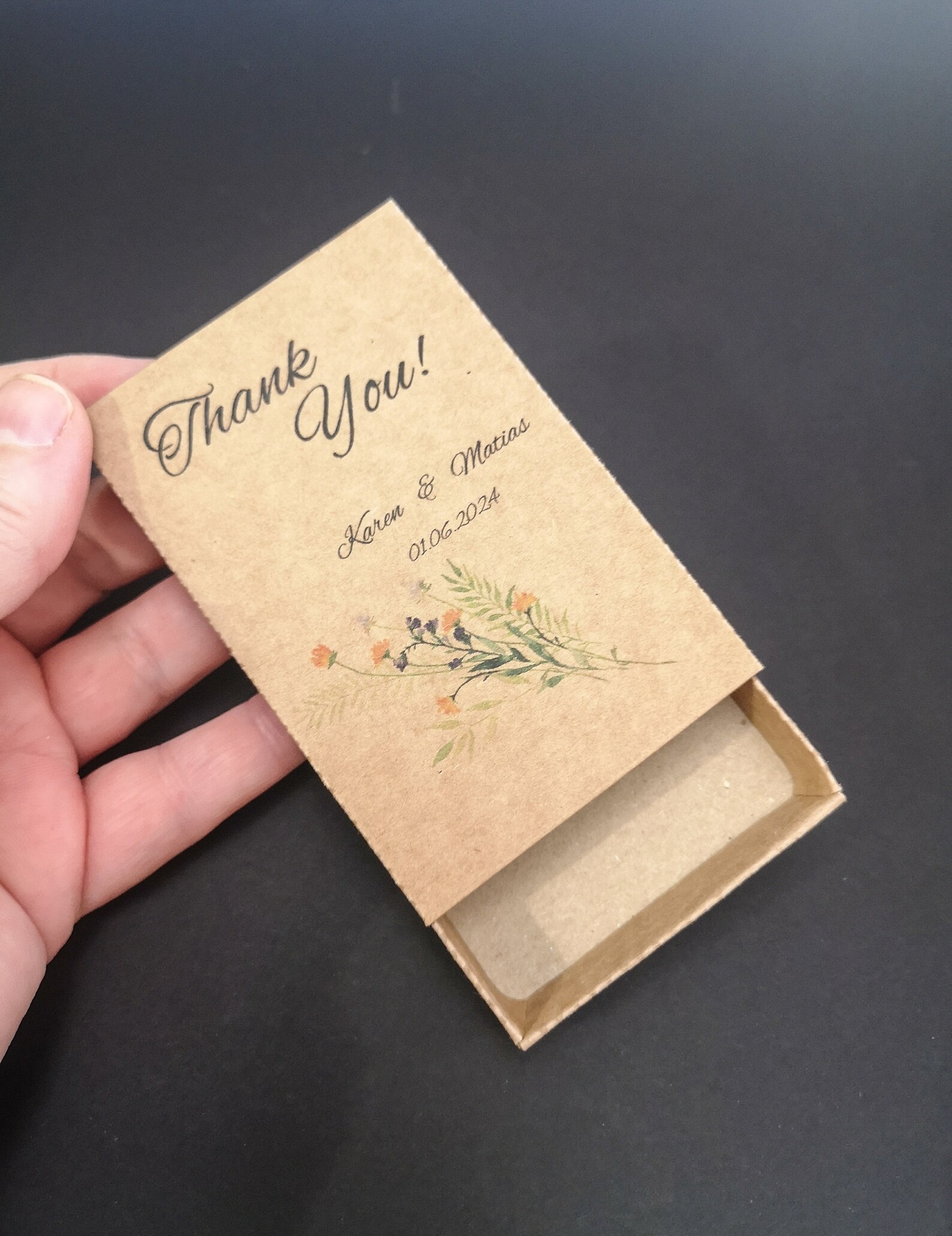 Custom print slider box for wedding favors, pack of 10 boxes, photo 5