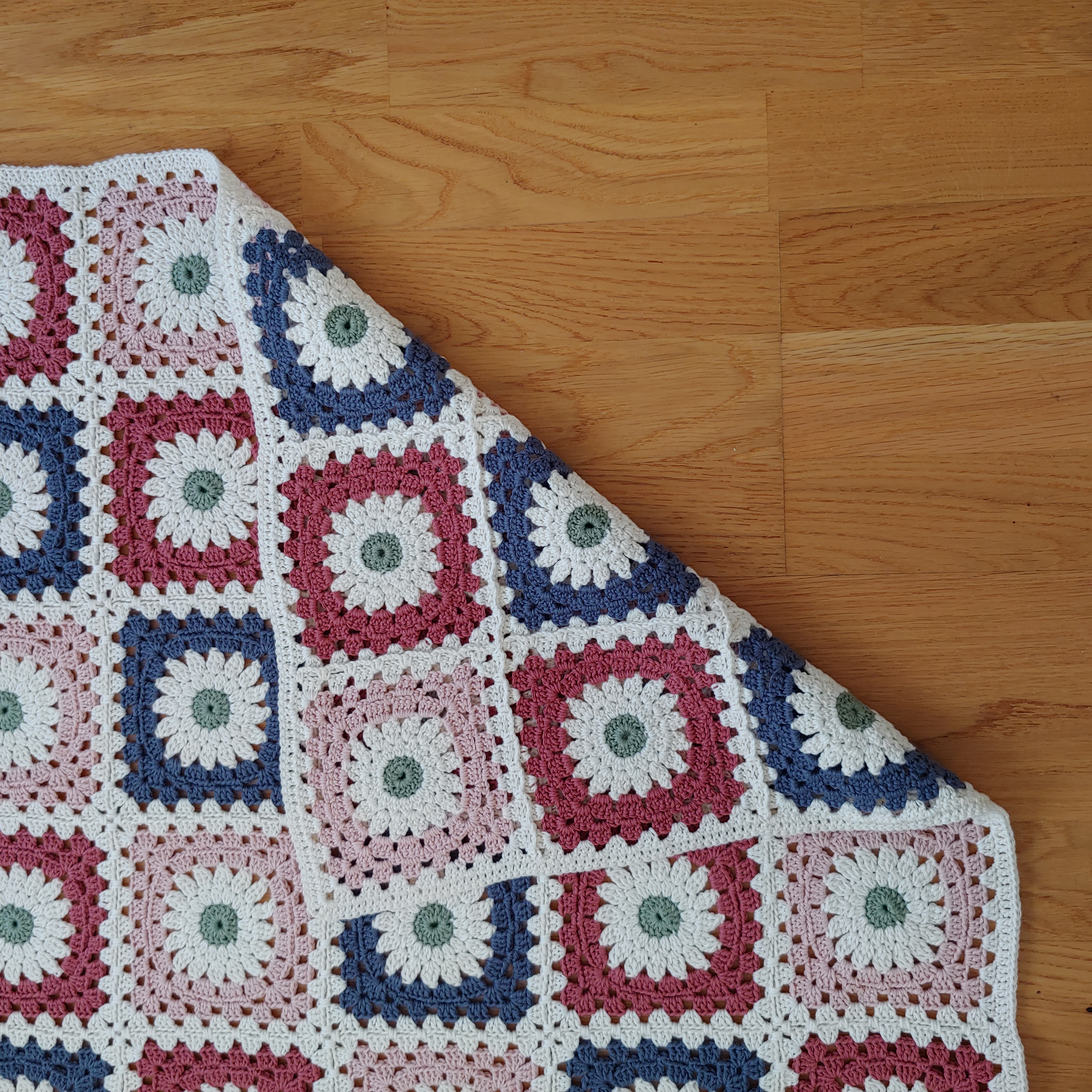 Hand-Crocheted Children’s Blanket, Flower squares, 72 × 85 cm , photo 5