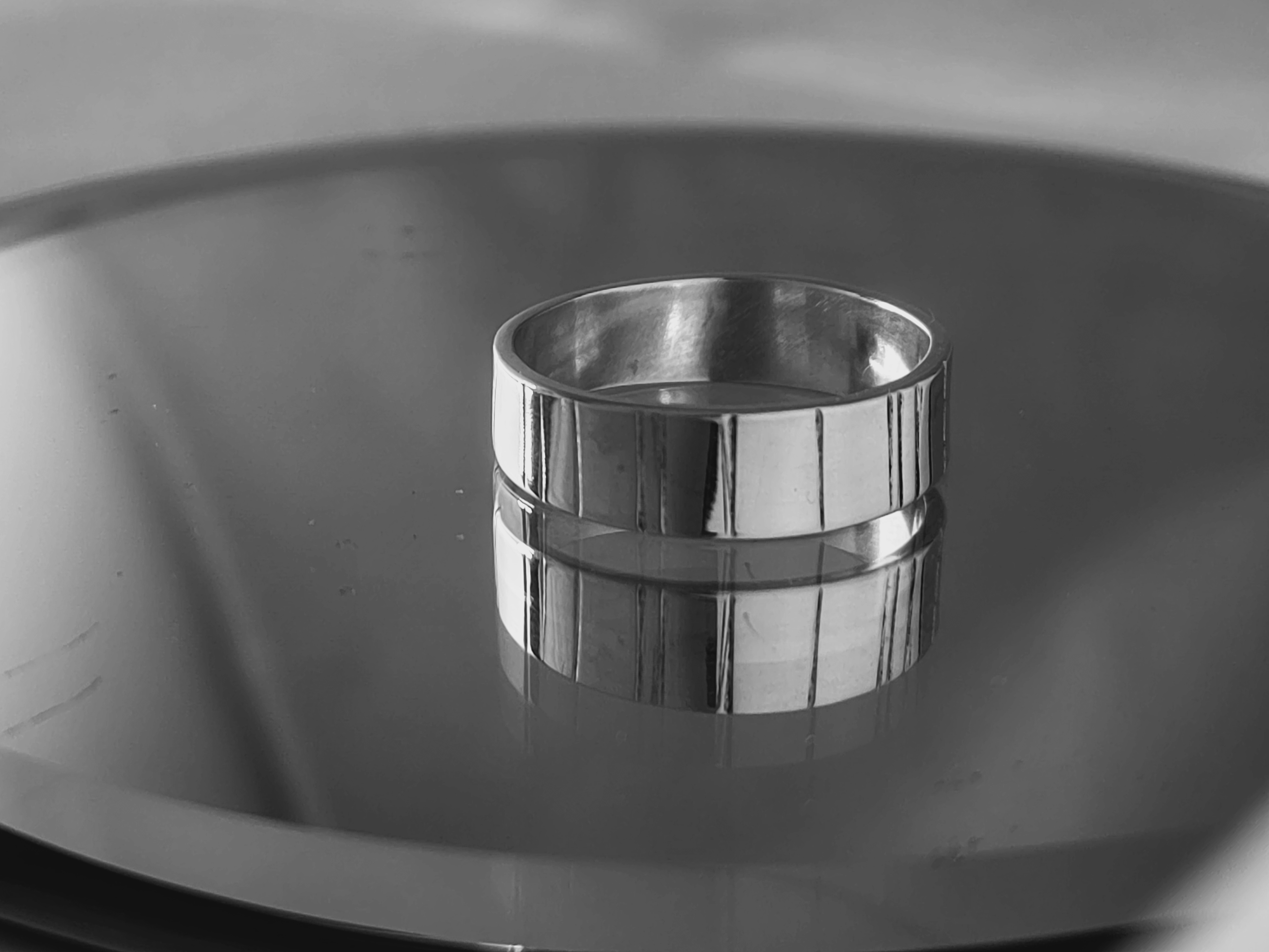 Sterling silver band ring with vertical groove pattern, photo 3