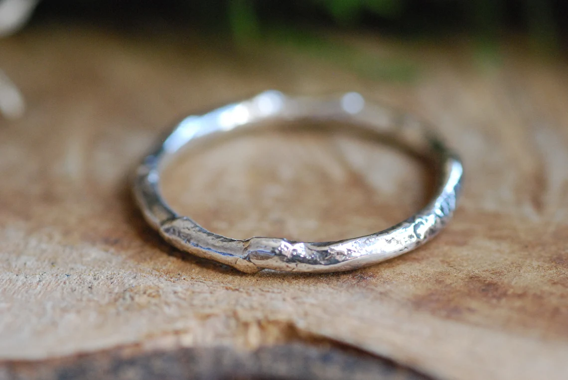 Sterling Silver Ring - Melted Form Perfect For Stacking, photo 5