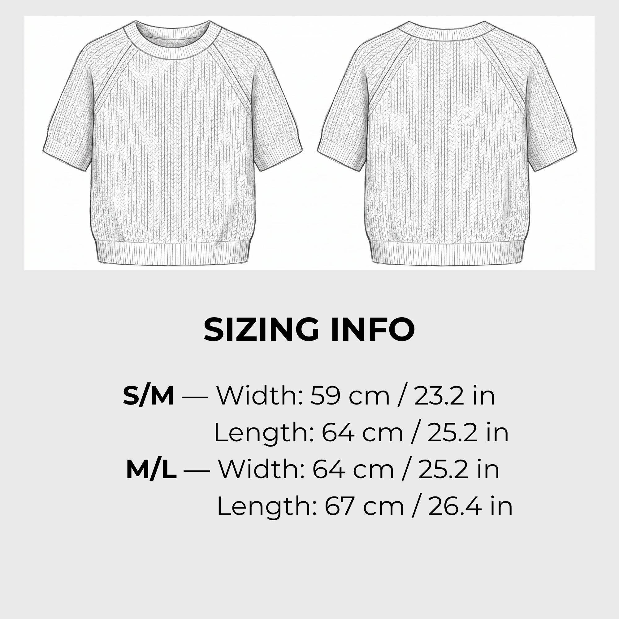 Black Cotton Sweater, Short Sleeve Crew Neck, Chunky Knit Raglan Top, Handmade Relaxed Fit, photo 5