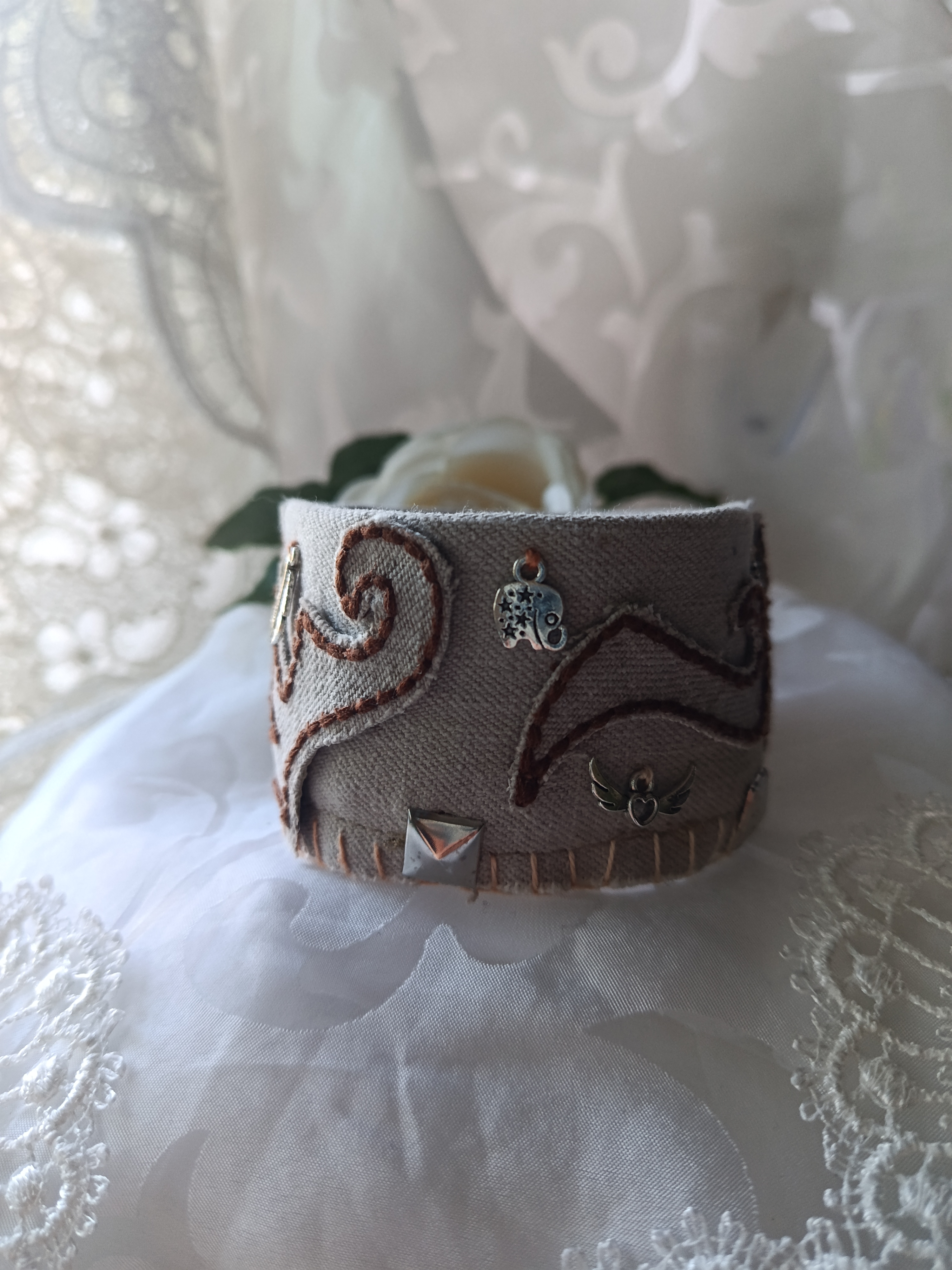 Embrace mystical boho charm and true eco-sustainability with this extraordinary handcrafted upcycled cuff bracelet!, photo 3