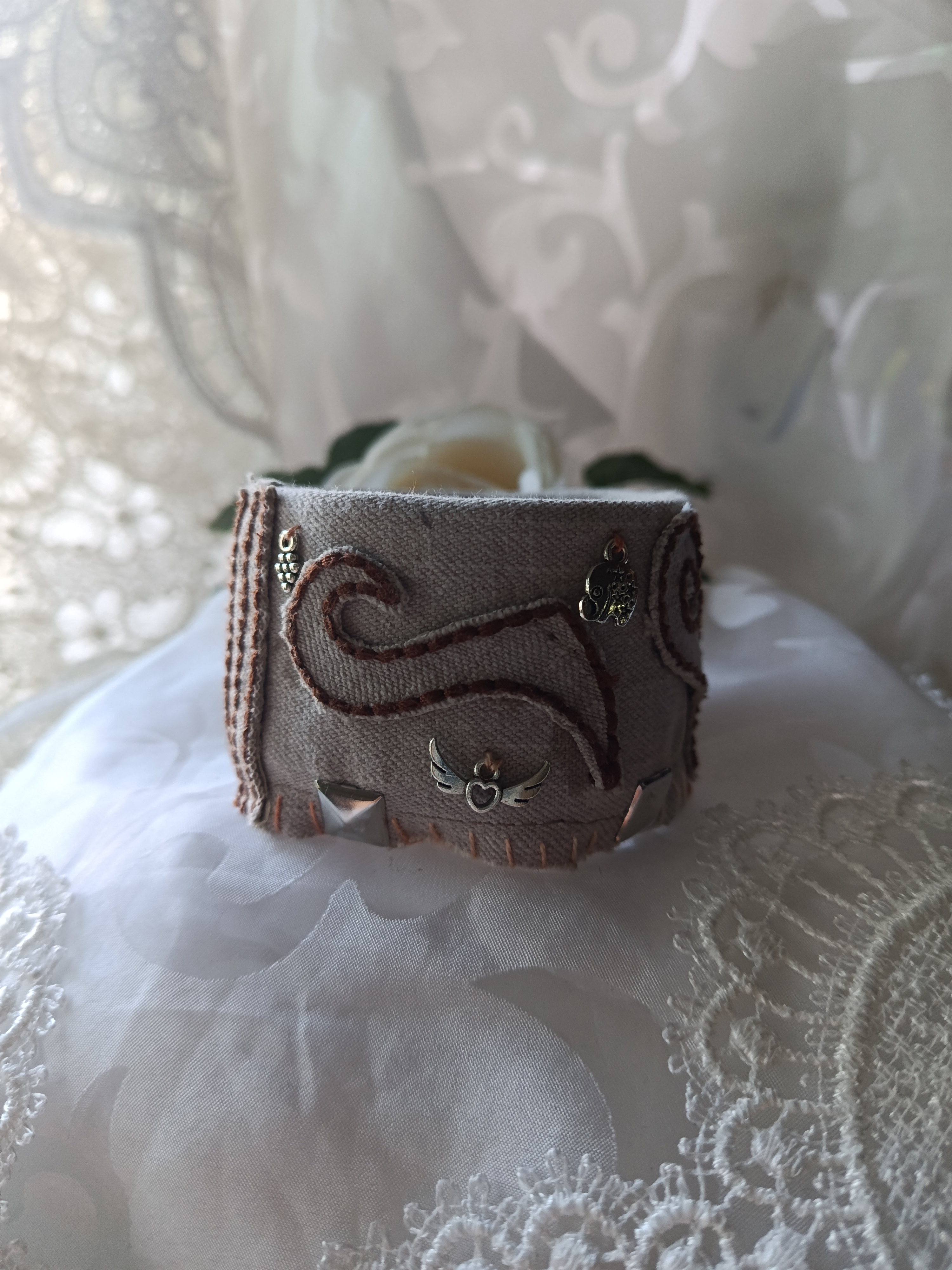 Embrace mystical boho charm and true eco-sustainability with this extraordinary handcrafted upcycled cuff bracelet!, photo 2