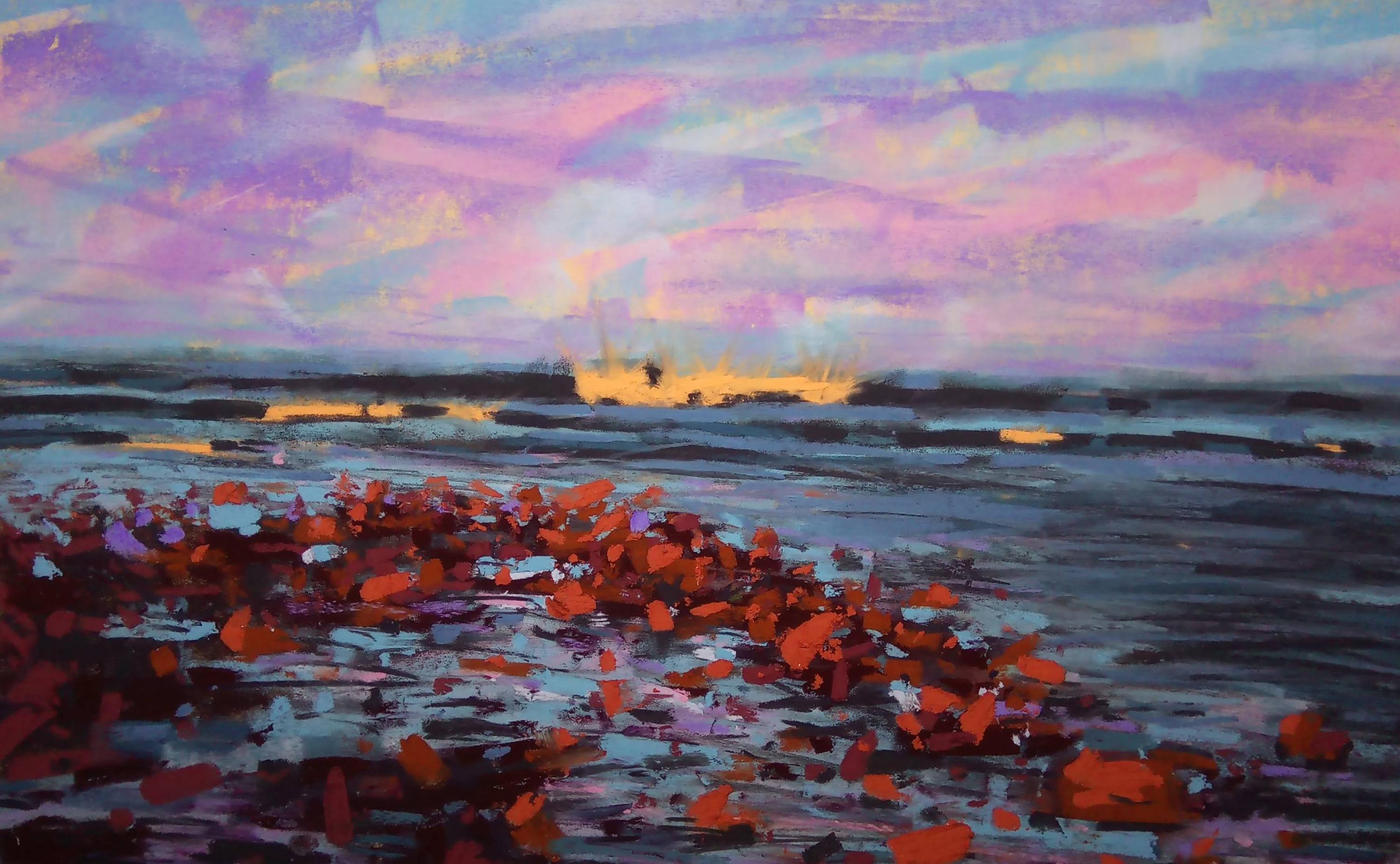 Surf Rivermouth Donegal - Ireland Co. Donegal - Original Soft Pastel Painting 10X12"