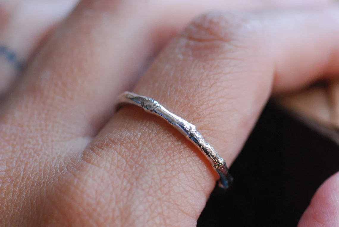 Sterling Silver Ring - Melted Form Perfect For Stacking, photo 2