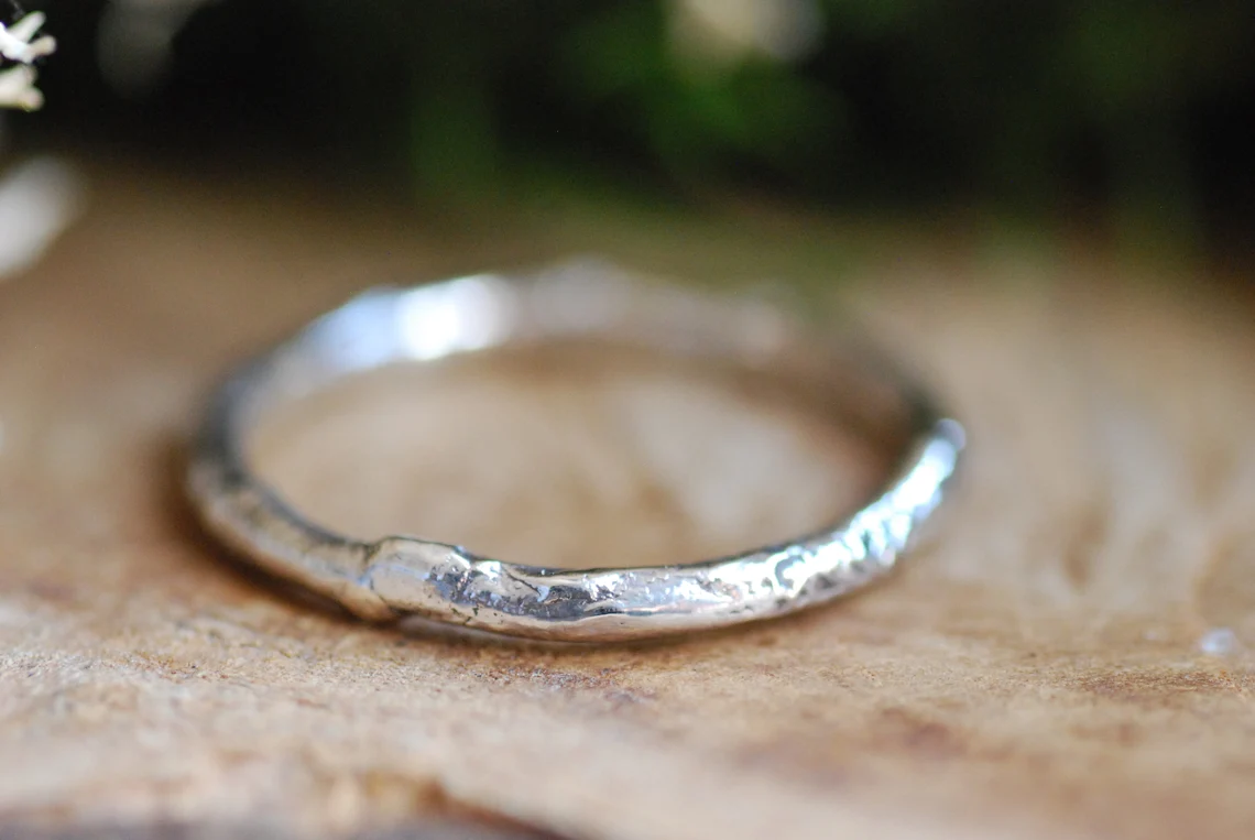 Sterling Silver Ring - Melted Form Perfect For Stacking, photo 3