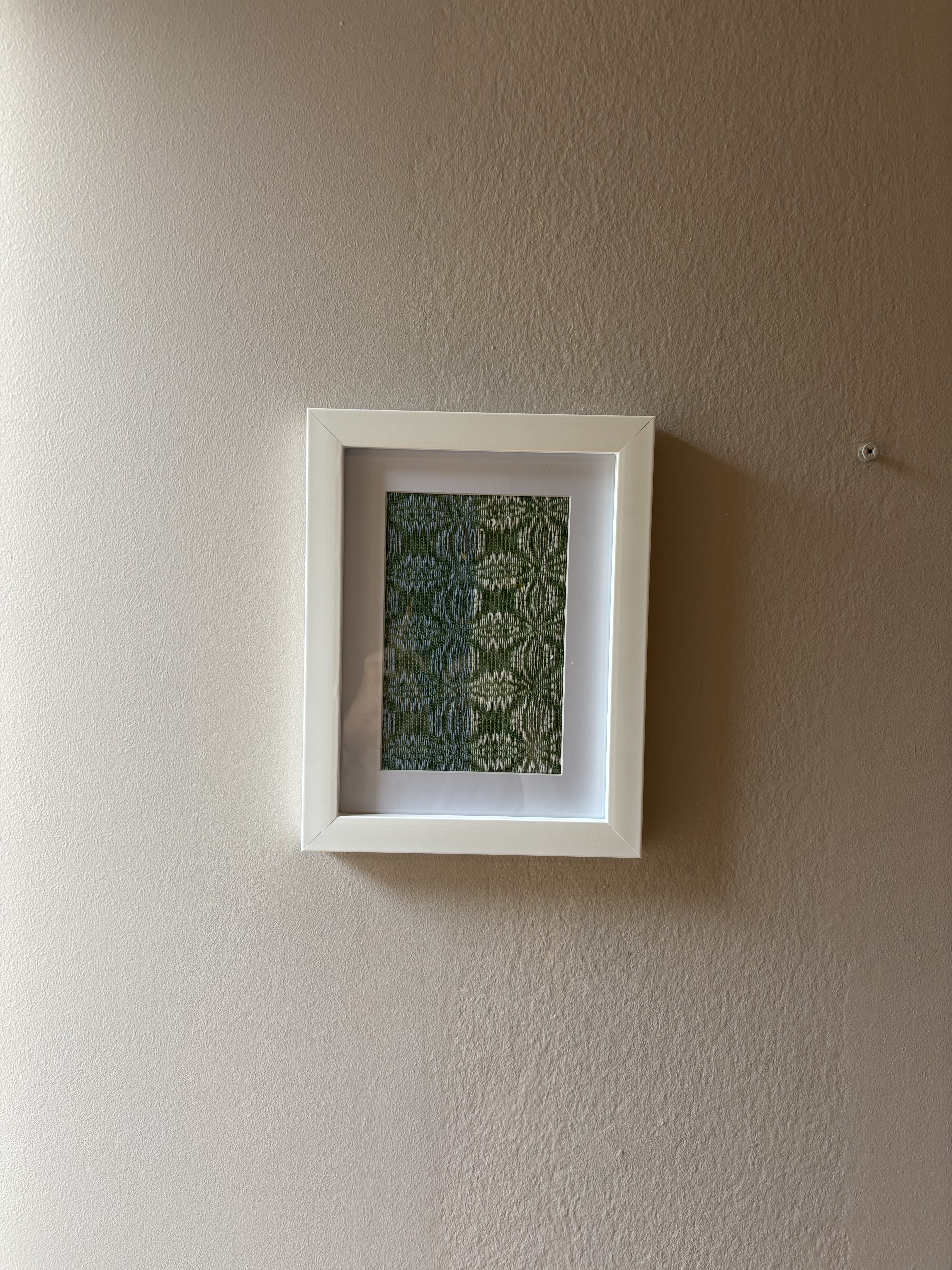 Handwoven Lily Wall Art – Green, Blue & White Textile Art, photo 4