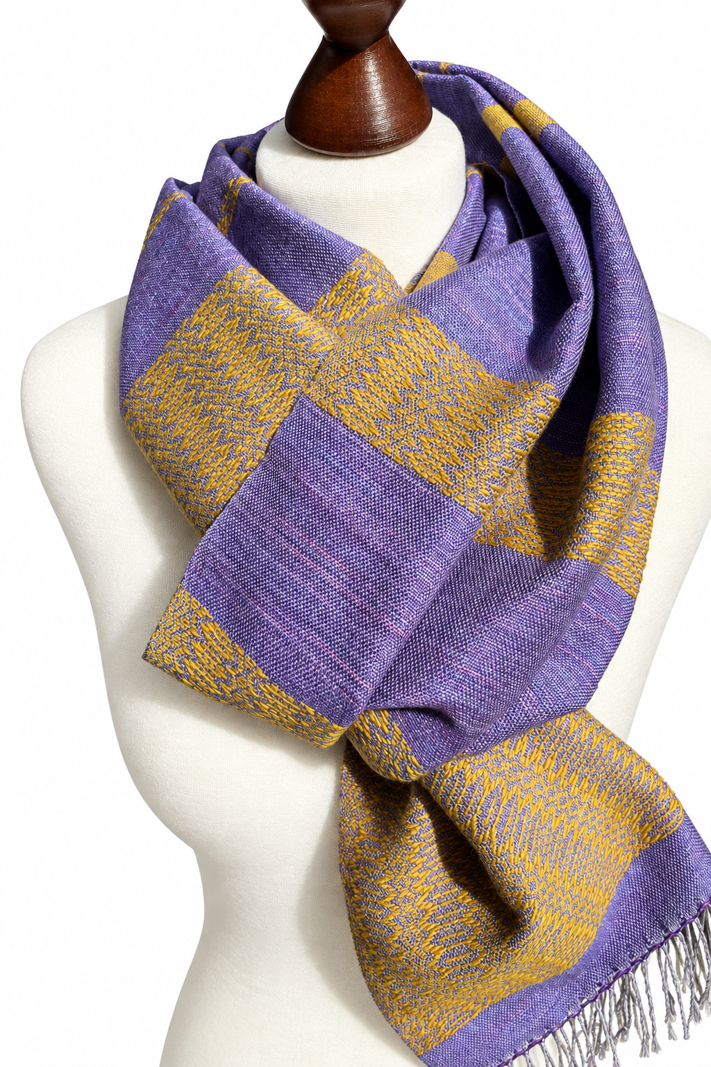 Hand-woven Purple Yellow silk scarf: Lightweight Hand-Dyed Shawl, luxus accessory, Custom monogram, photo 2