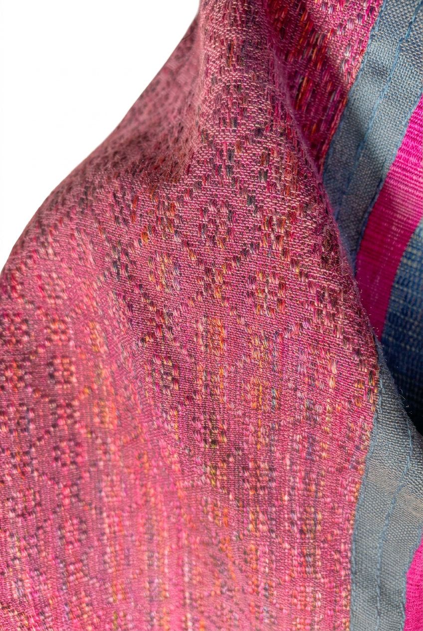 Hand-Painted Raspberry Silk Scarf – Luxury Pink Wrap for Women – Personalizable Giftable Accessory, photo 5