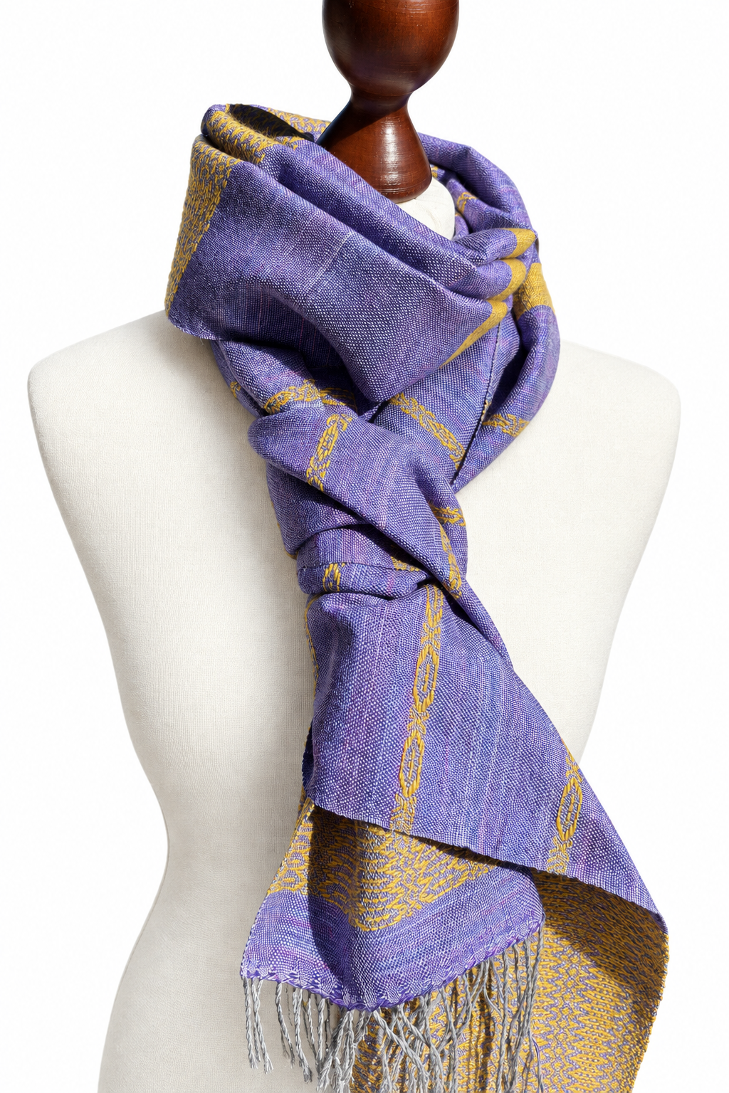 Hand-woven Purple Yellow silk scarf: Lightweight Hand-Dyed Shawl, luxus accessory, Custom monogram, photo 6