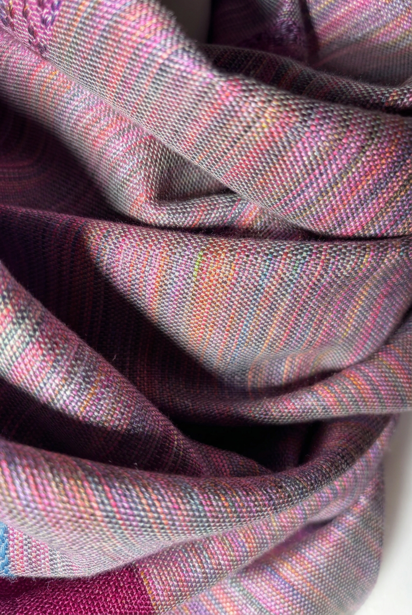 Hand-Painted Raspberry Silk Scarf – Luxury Pink Wrap for Women – Personalizable Giftable Accessory, photo 4