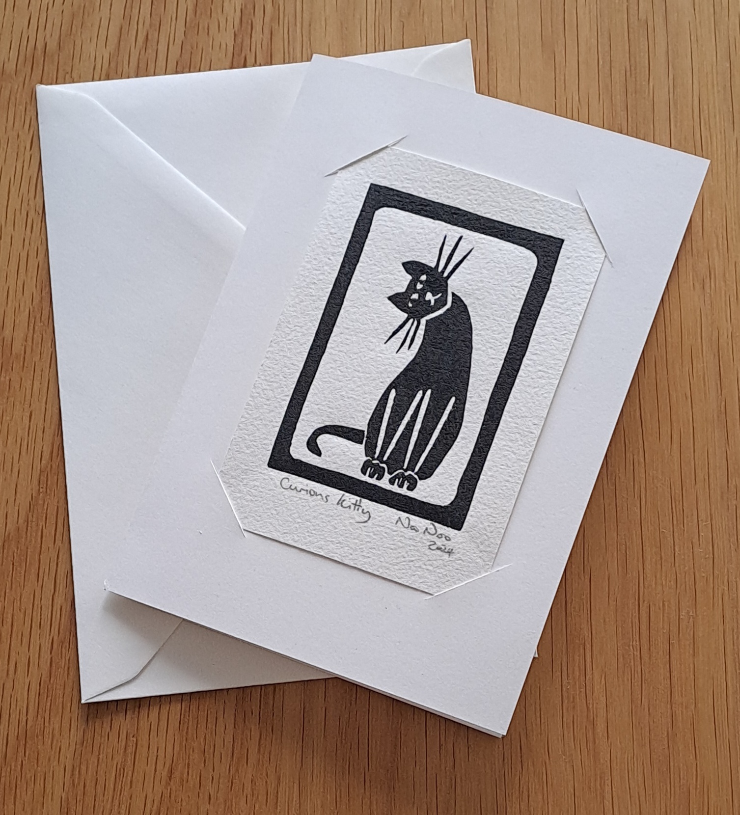 Curious Kitty, Blank greeting card