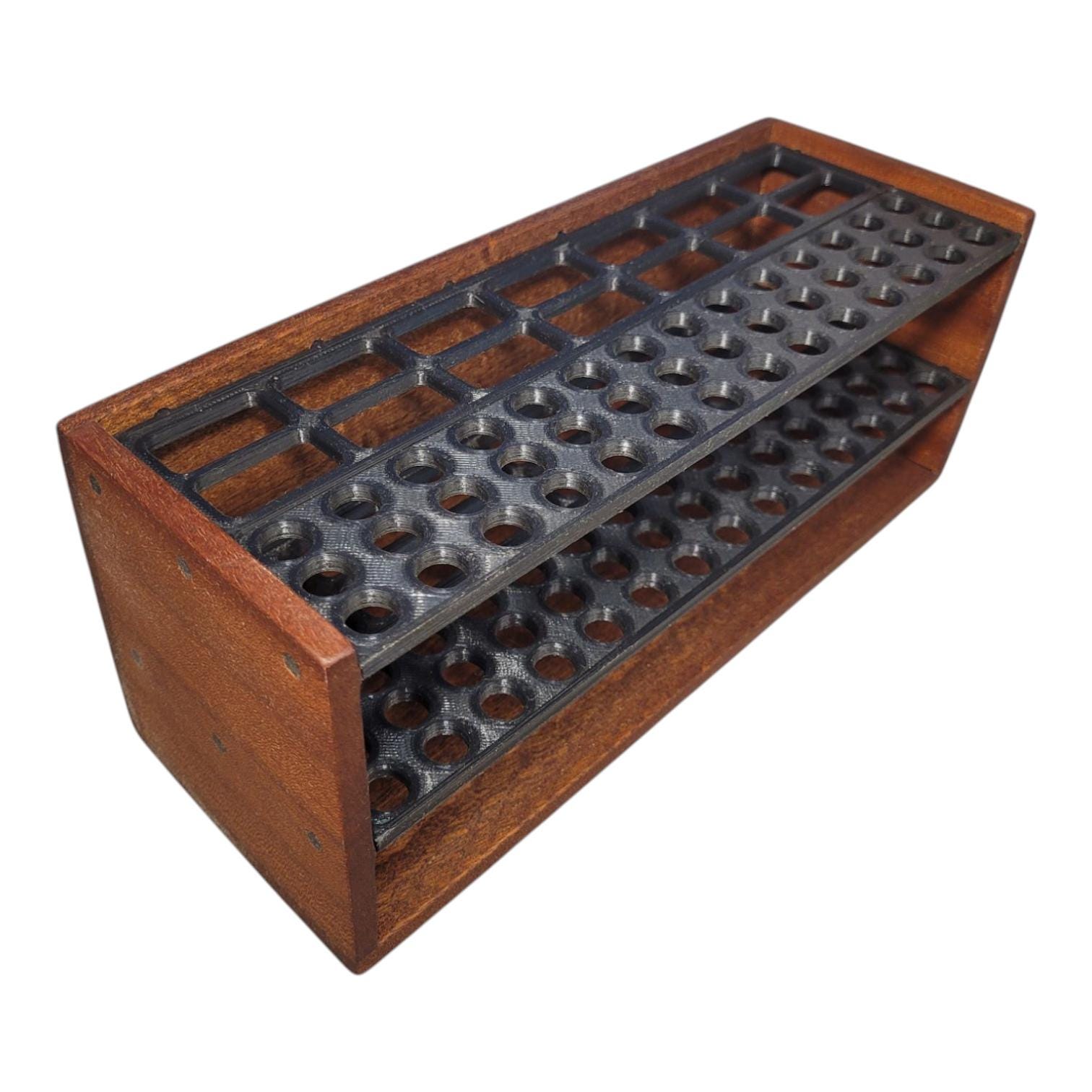 Custom Hardwood Brush/Tool Organizer - For Artists, Potters, Makers and Makeup Artists - Holds up to 72 Brushes