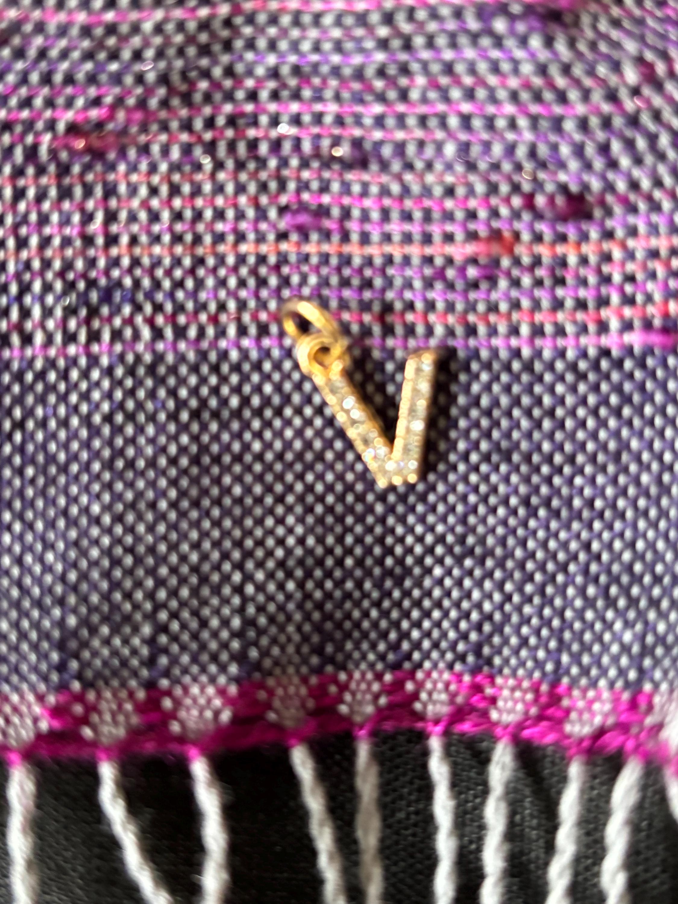 Handwoven Merino Silk Shawl – Striped Dark Purple, Personalized Name, Gift Note, photo 4