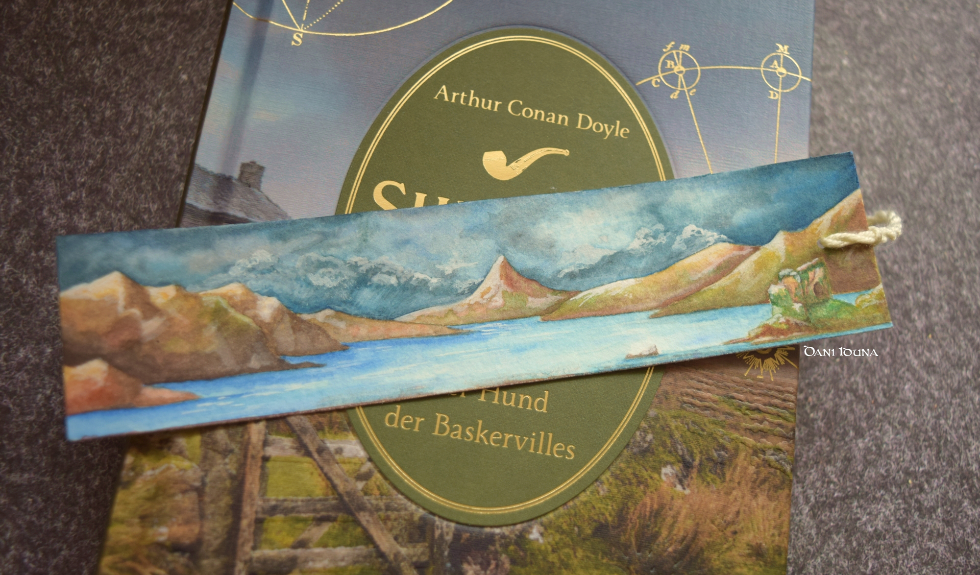 Watercolor Mountain Bookmark | Hand-Painted Fantasy Landscape | Gift for Book Lovers & Readers | Original Artwork, photo 3