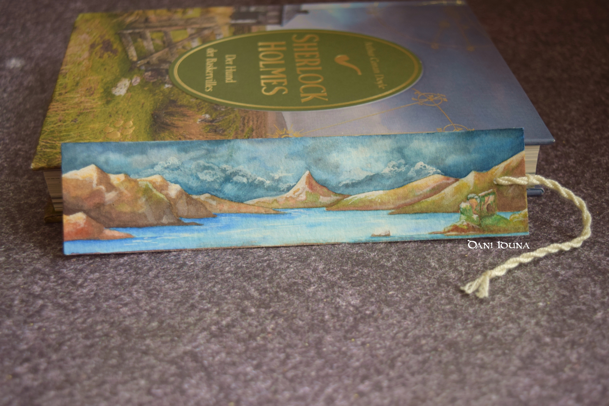 Watercolor Mountain Bookmark | Hand-Painted Fantasy Landscape | Gift for Book Lovers & Readers | Original Artwork