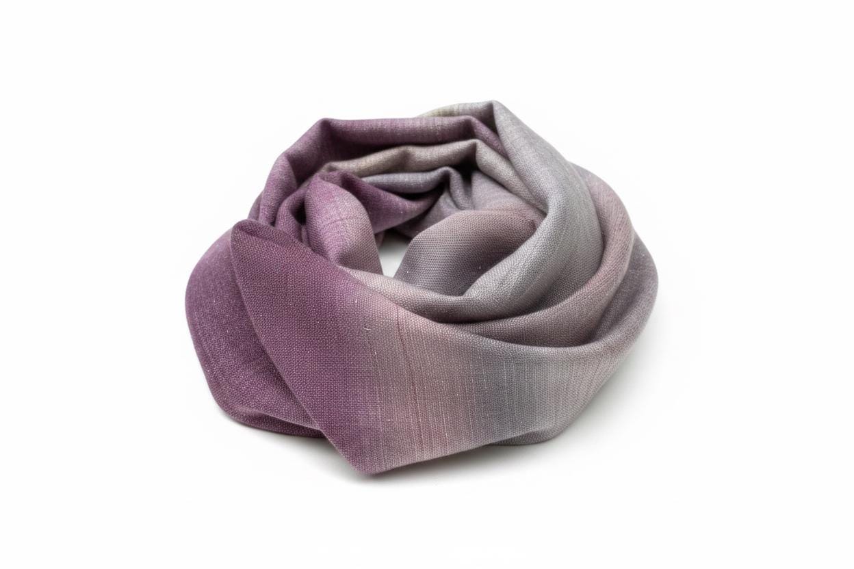 Handwoven Purple Pink gradient Merino Silk scarf - Luxury wool scarf, photo 4