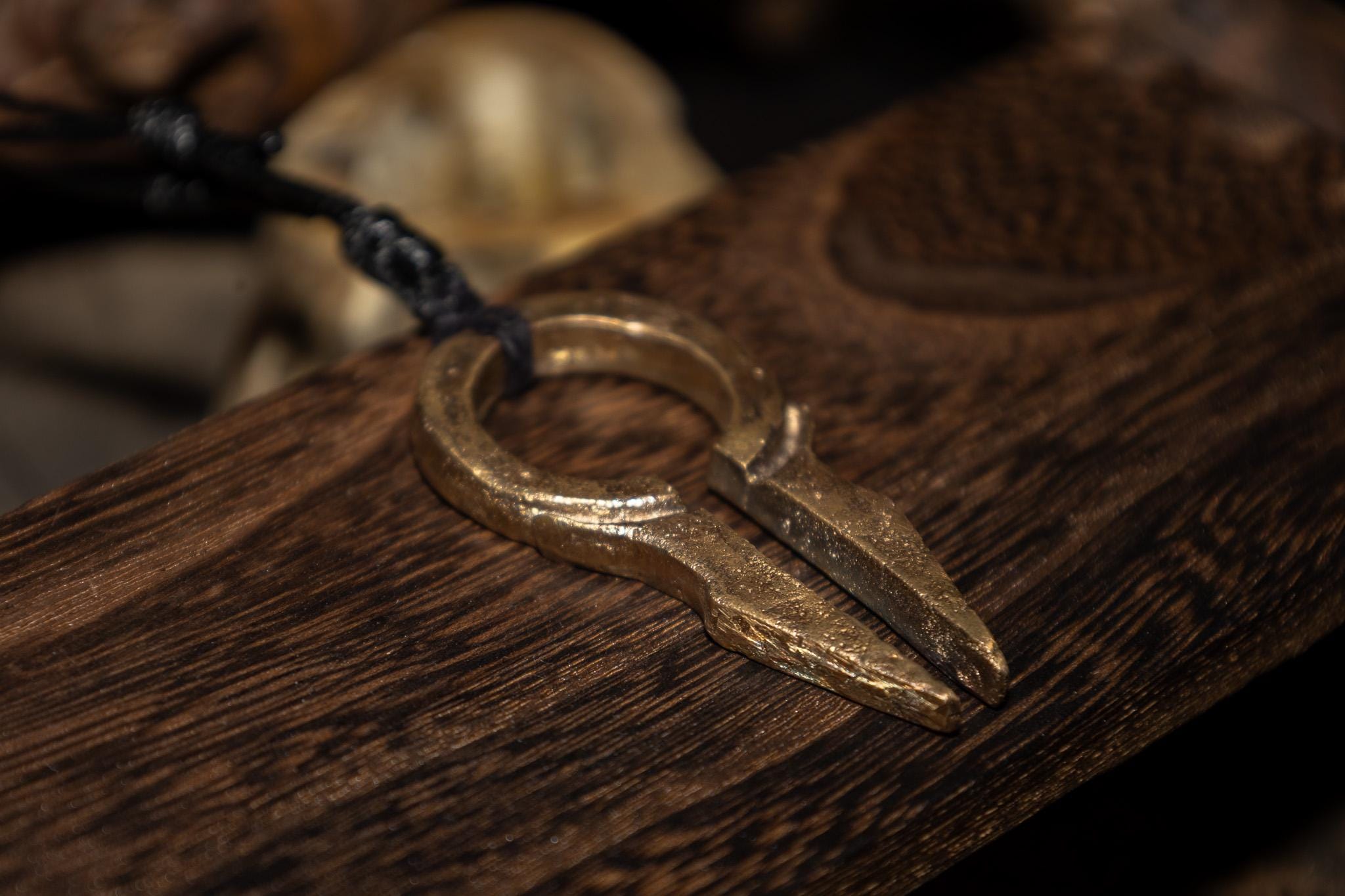 Aether - Handmade Bronze Artifact, Dark Fantasy Talisman, Pendant, Ward, photo 3