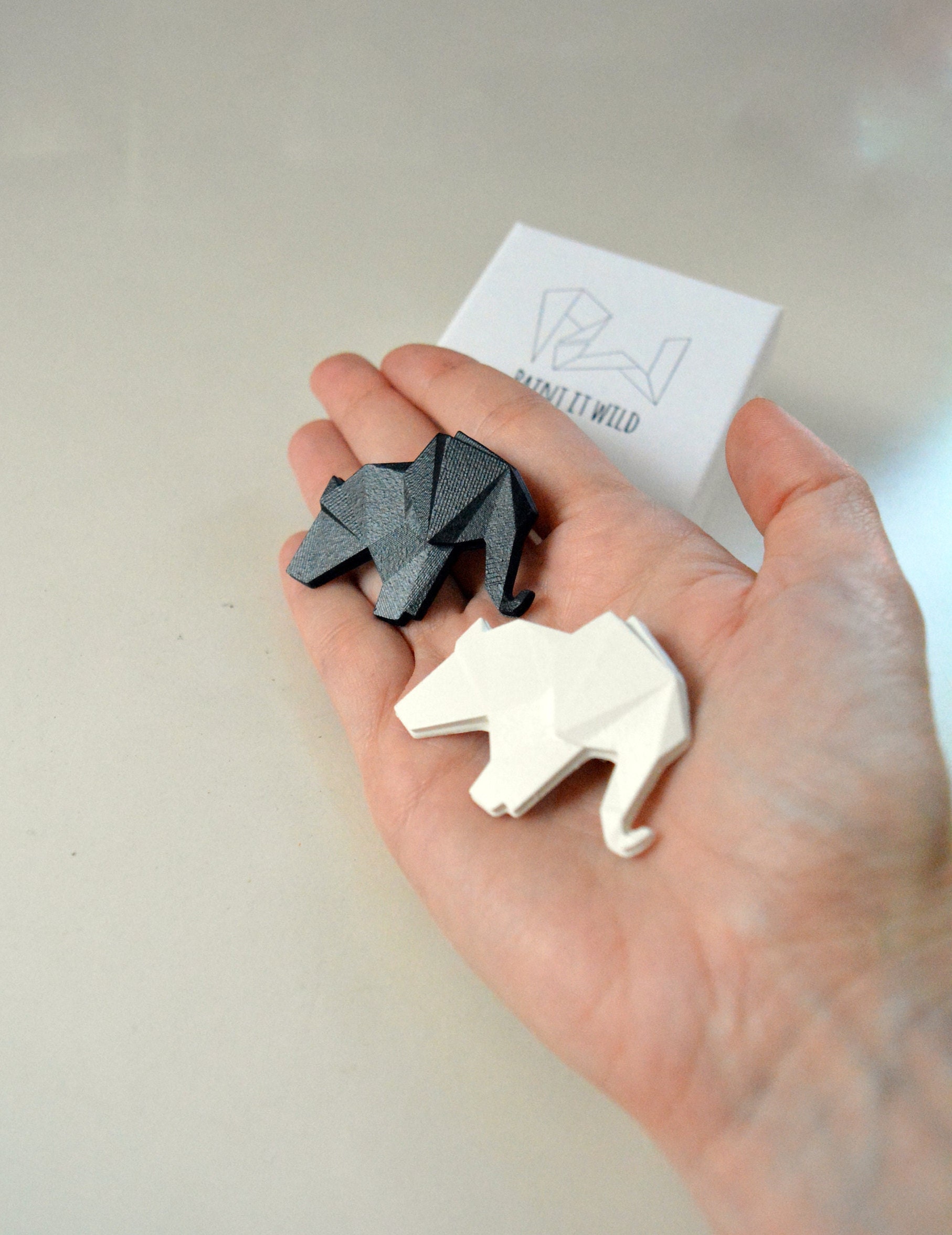Origami elephant brooch: geometric badge, contemporary Wedding Lapel Pin gift, photo 3