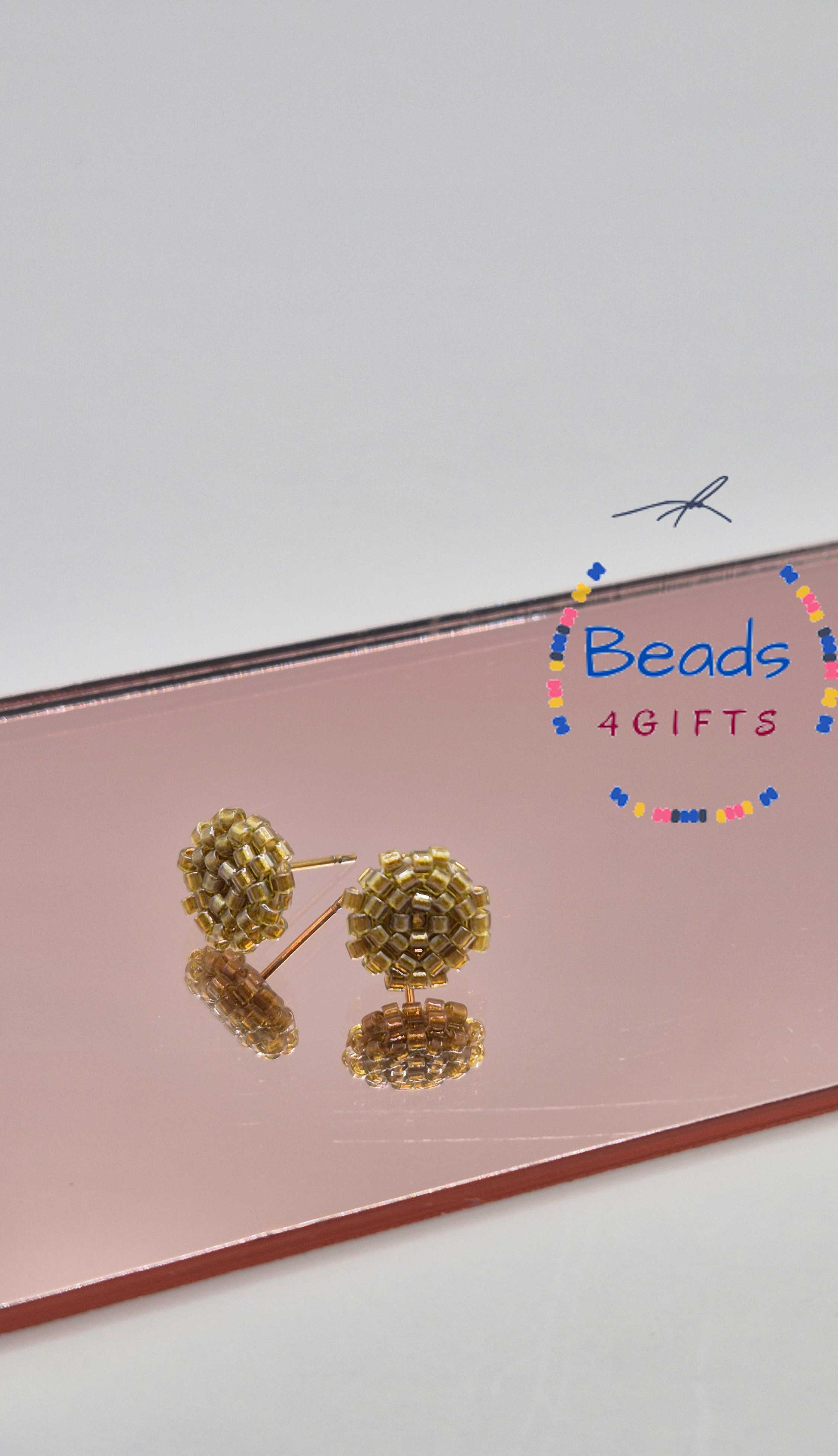 Hand Beaded DOTTY Stud Earrings, Miyuki Beads Minimalist Studs, Gift for Her, photo 4