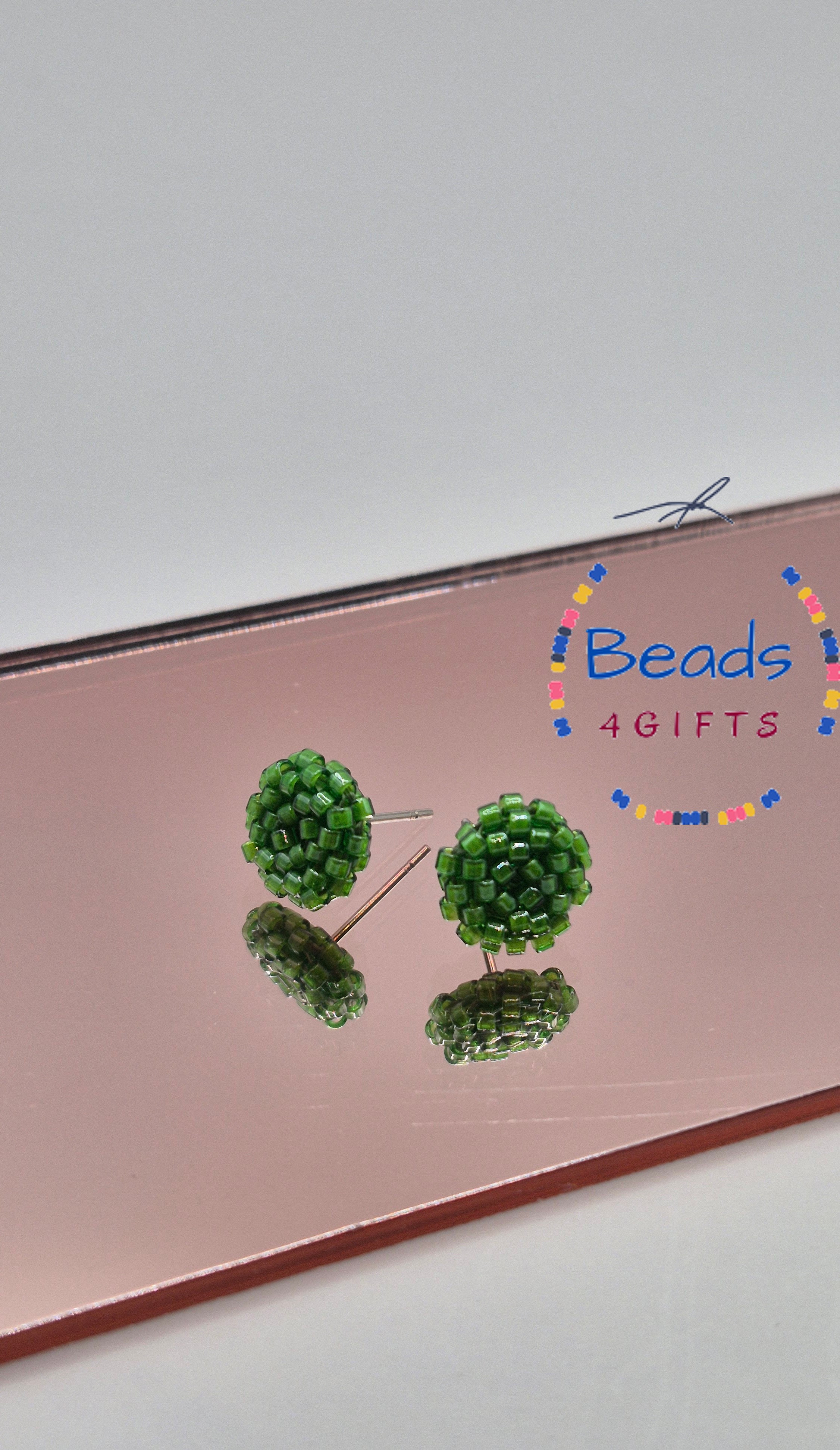 Hand Beaded DOTTY Stud Earrings, Miyuki Beads Minimalist Studs, Gift for Her, photo 5