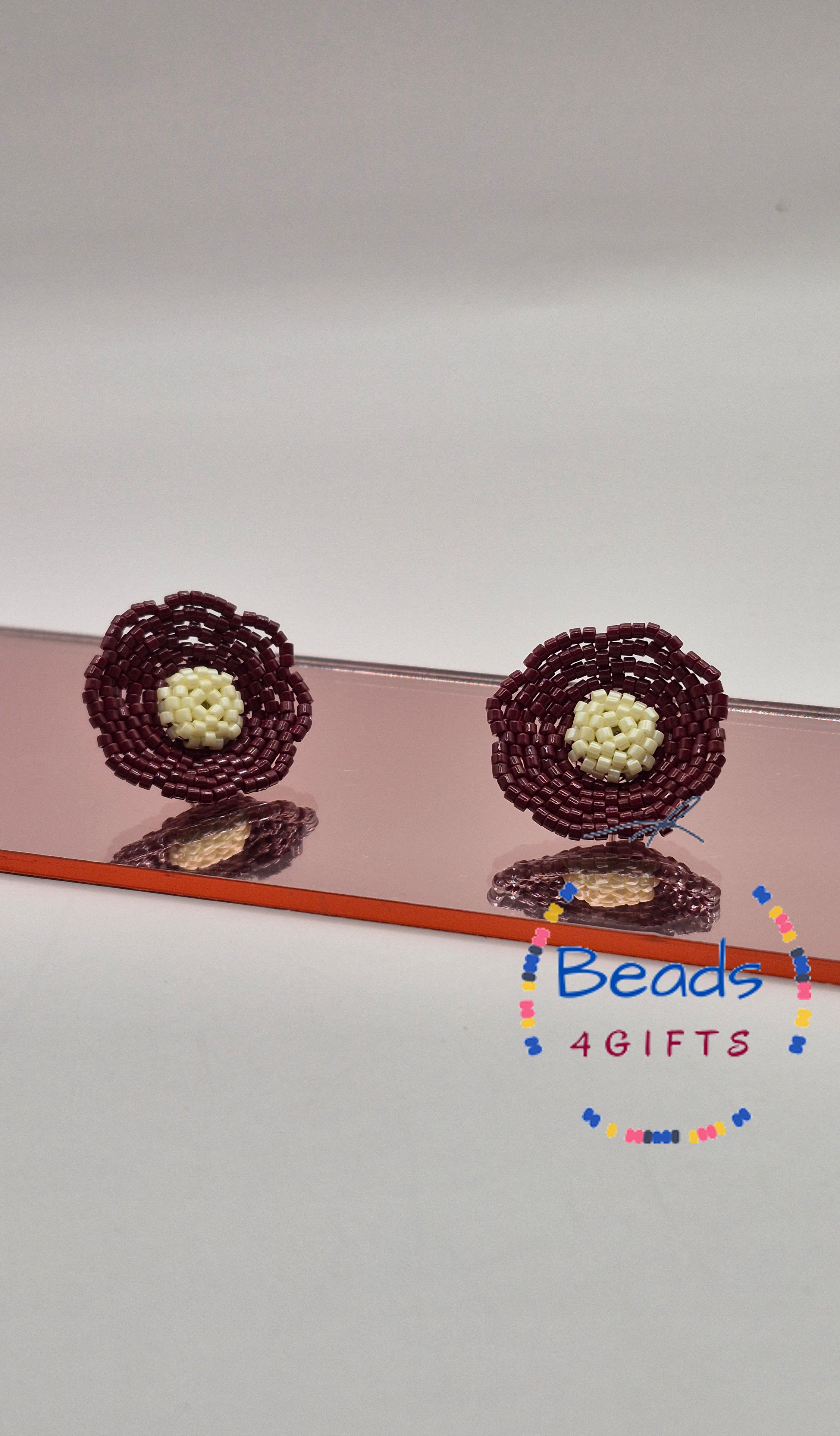 Hand Beaded FLOWER in Bloom Earrings, Miyuki Beads Floral Studs, Gift for Her, photo 6