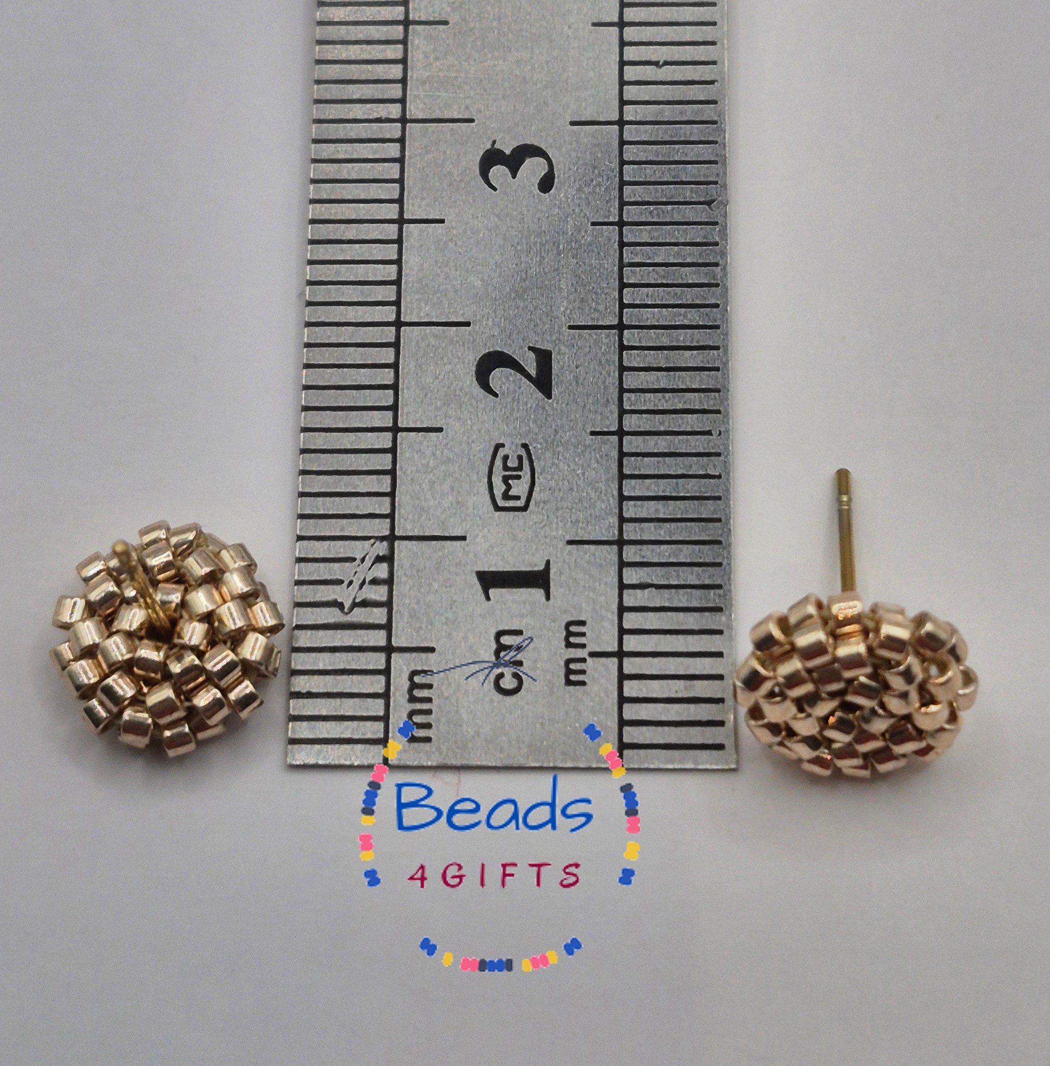 Hand Beaded DOTTY Stud Earrings, Miyuki Beads Minimalist Studs, Gift for Her, photo 3