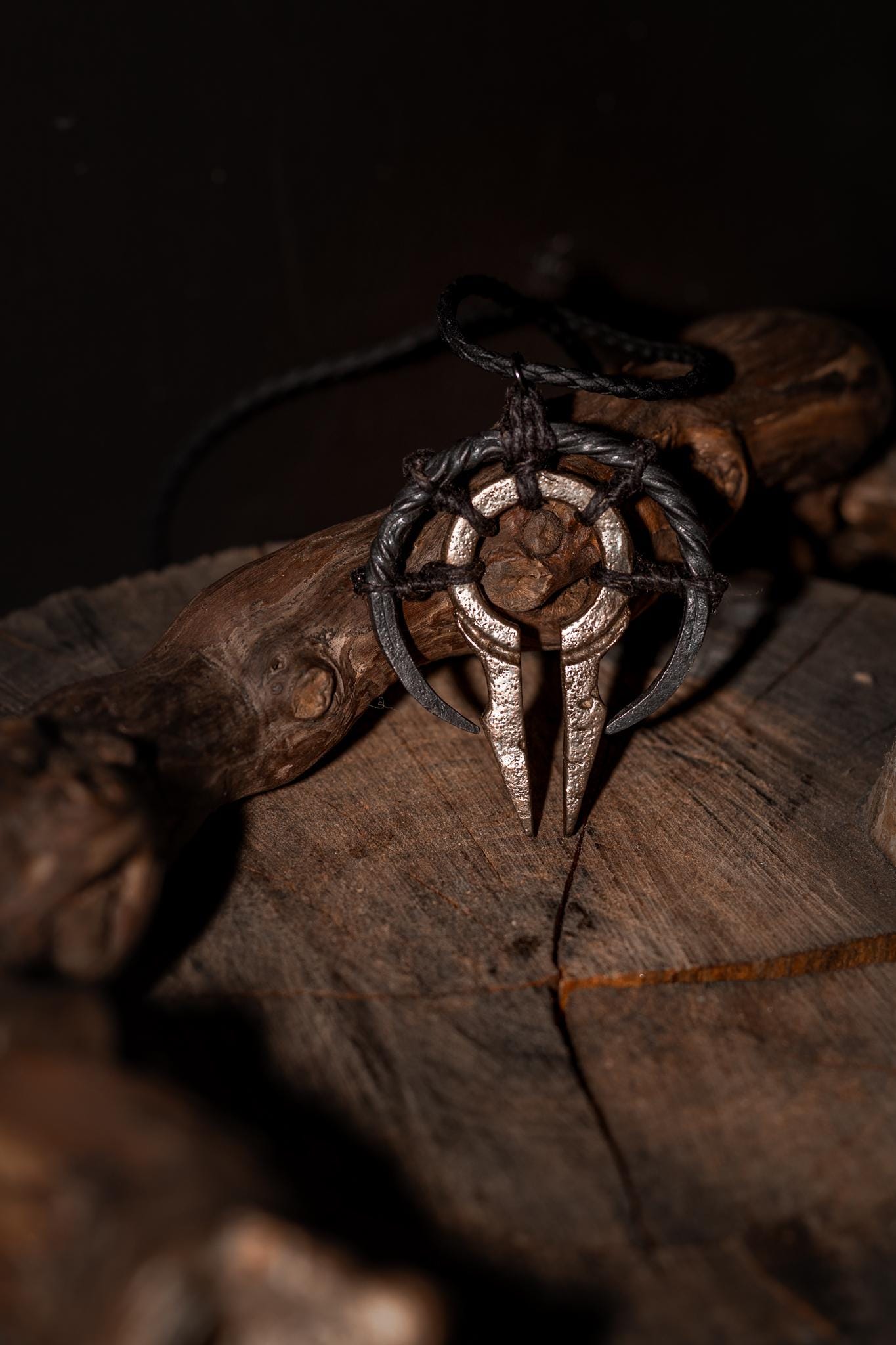 The Veilpiercer Witch Talisman, Hand-forged iron, cast bronze pendant, photo 5