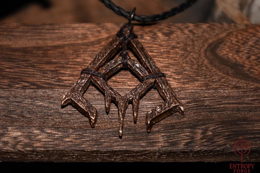 Bronze Witch Talisman “Entropy”, Occult Protective Ward Pendant, Dark Fantasy Relic, photo 3