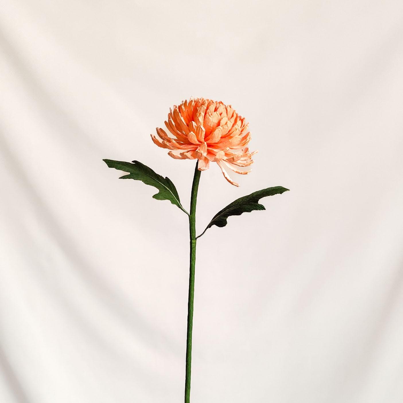 Handmade crepe paper chrysanthemums for autumn decor and wedding arrangements, photo 6