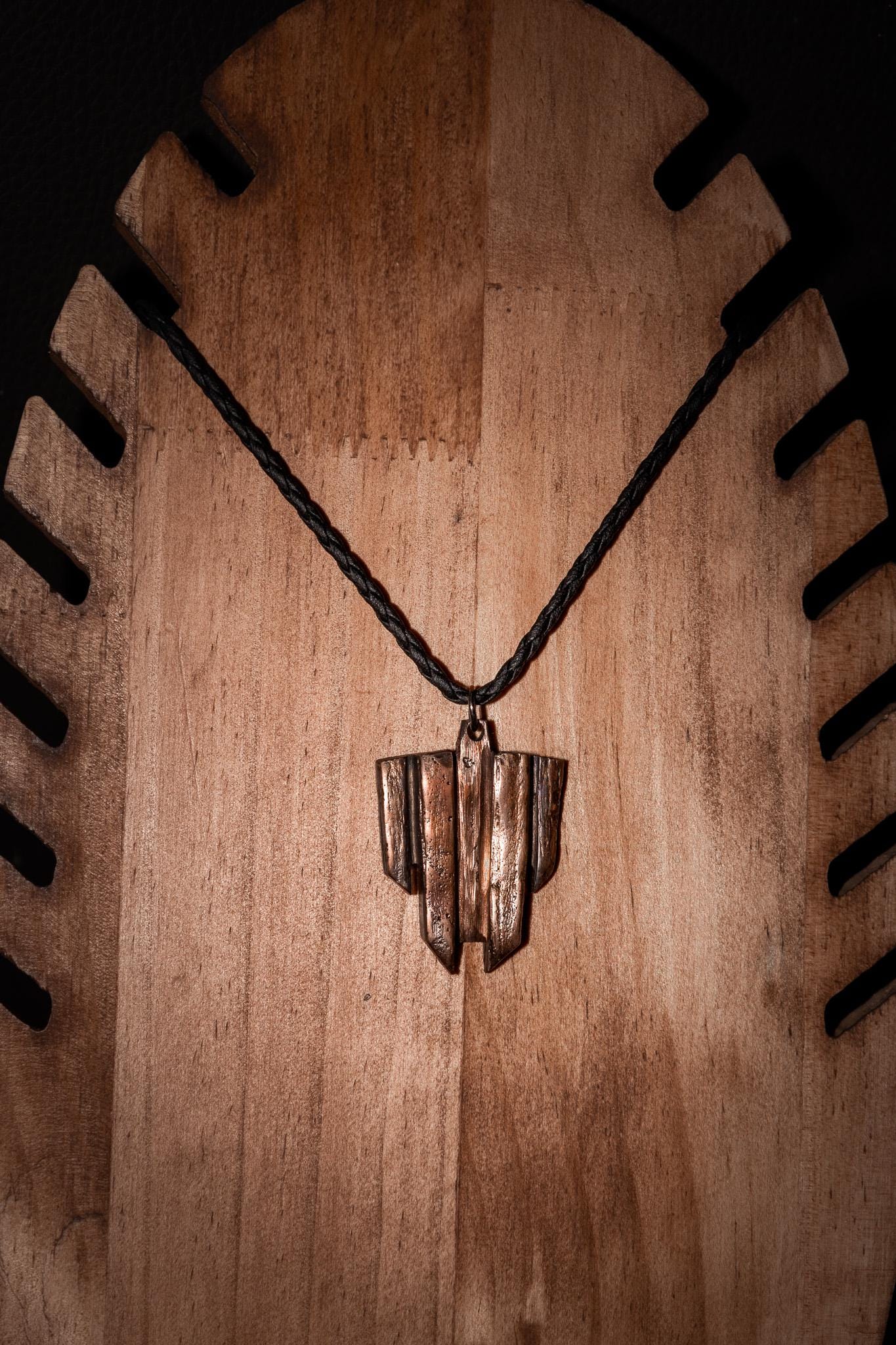 Bulwark – Rustic Bronze Shield Pendant