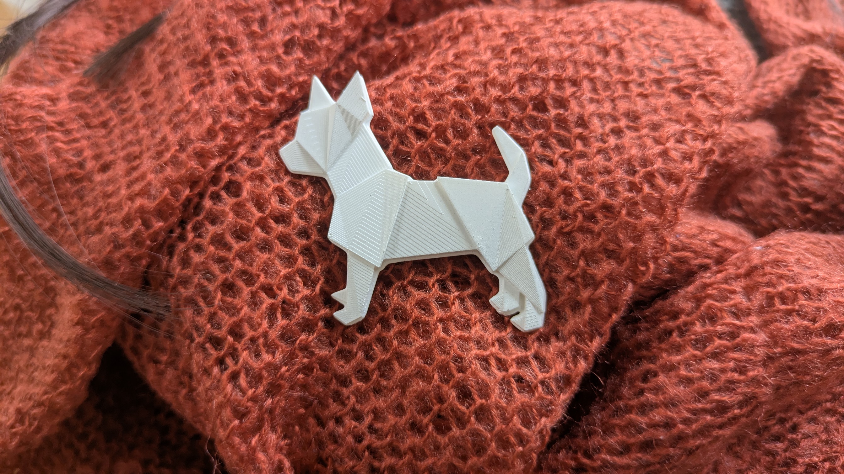 Origami Chihuahua Brooch: Geometric Pinscher Wedding Lapel Pin, photo 2