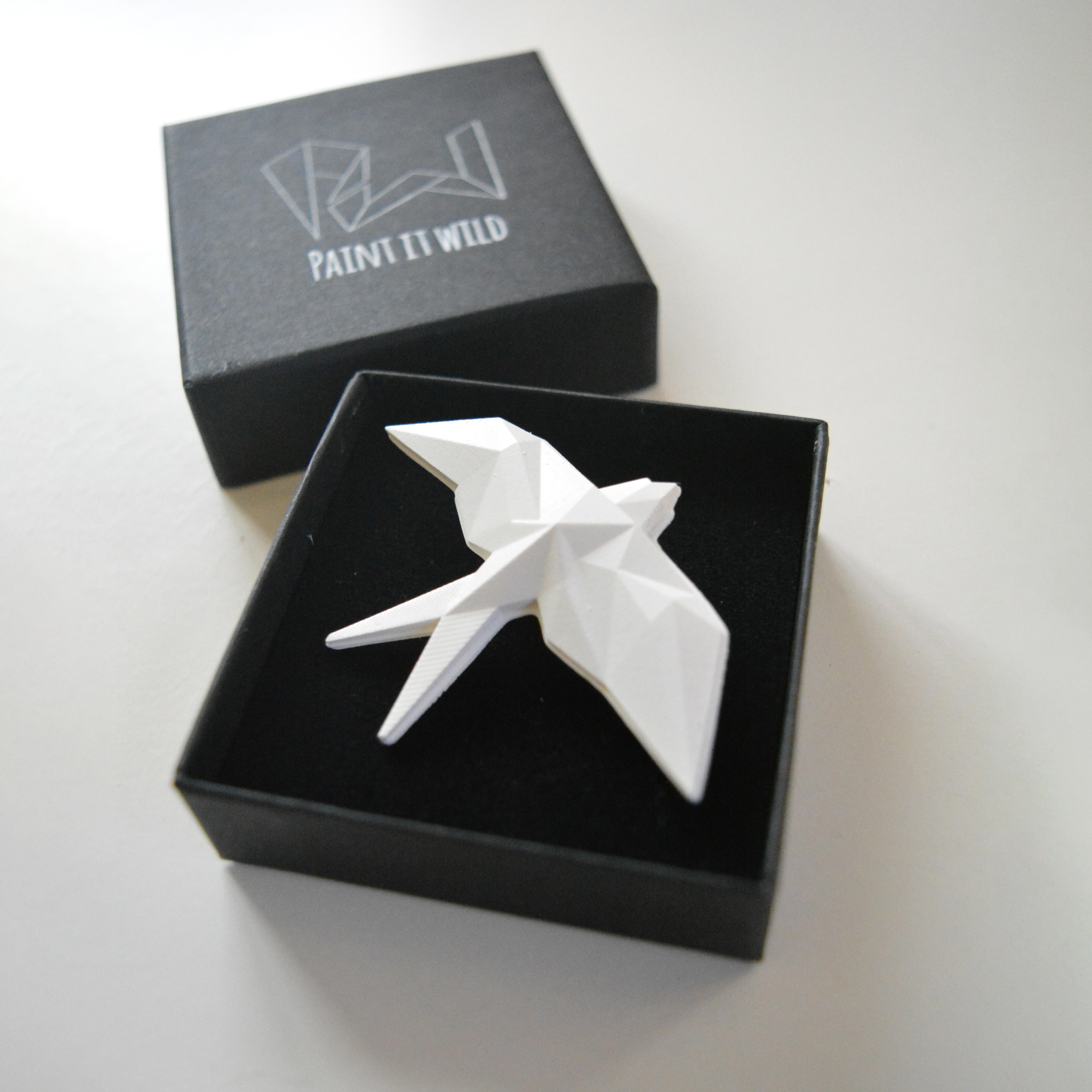 Origami resin swallow brooch: geometric badge, wedding lapel pin